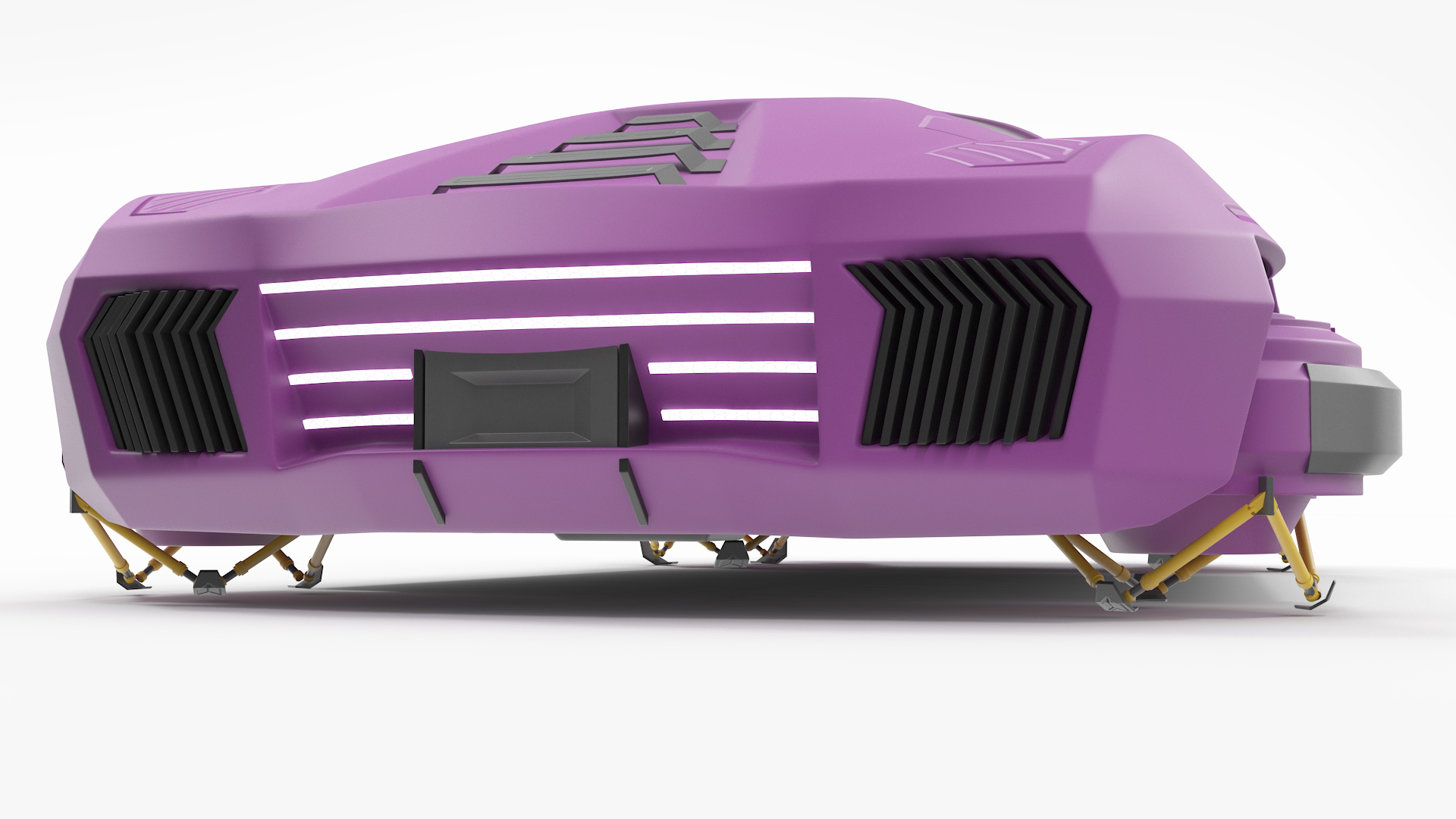 3D Flying Car Purple Simple Interior model