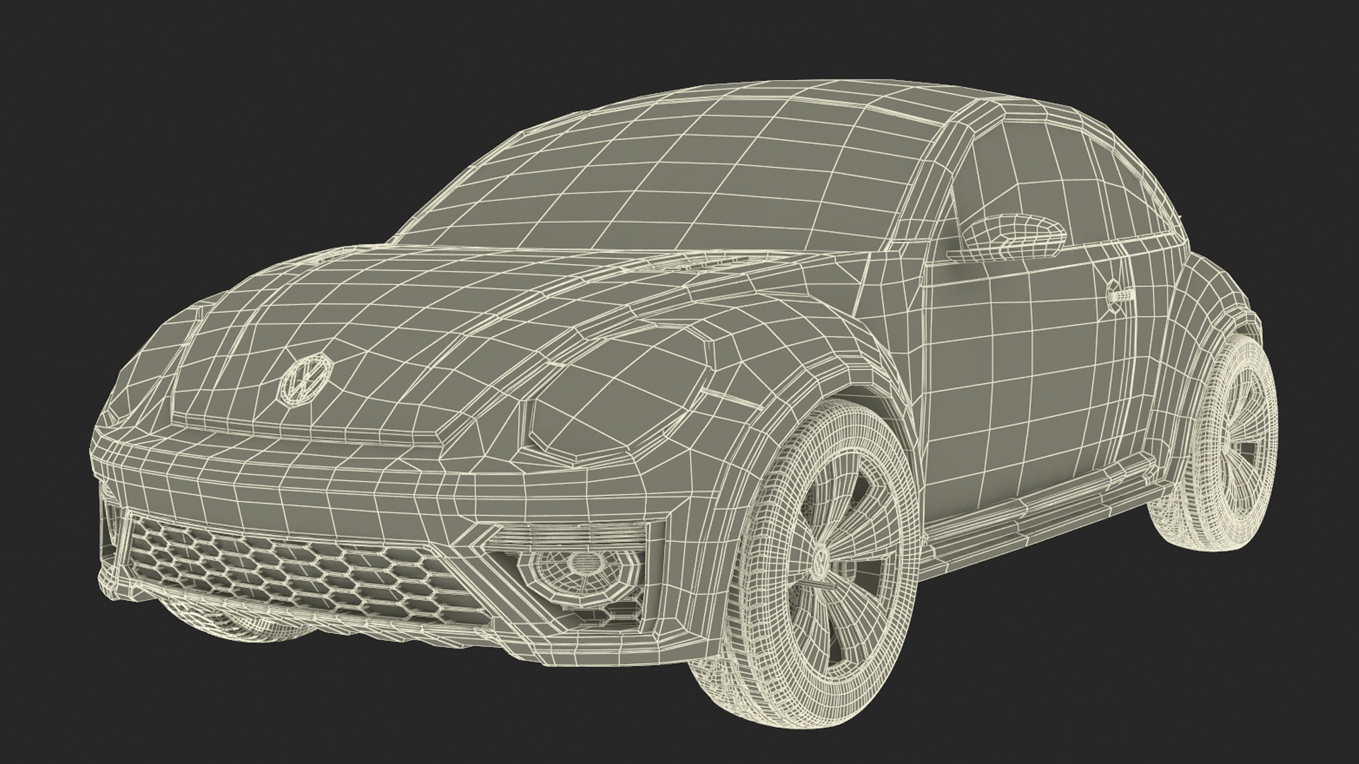 Volkswagen Beetle Compact Car 3D model