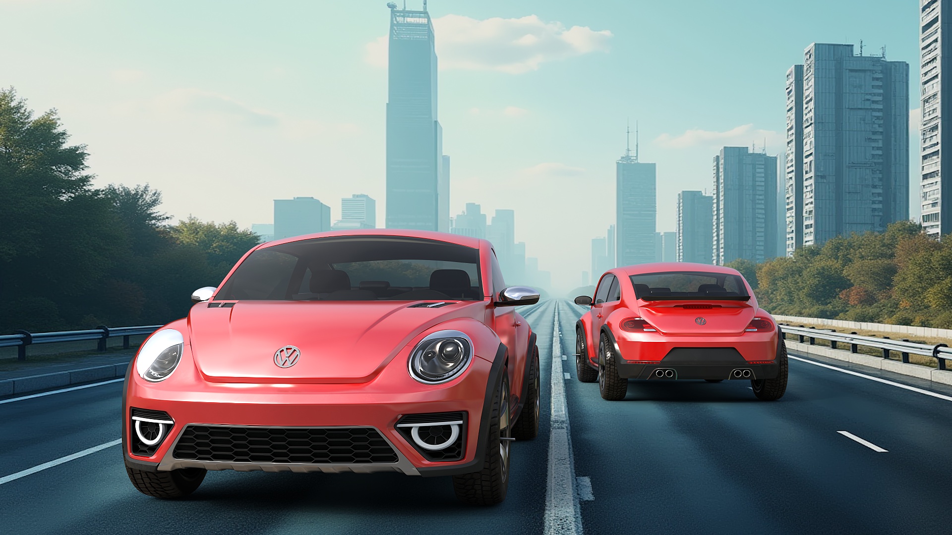 Volkswagen Beetle Compact Car 3D model