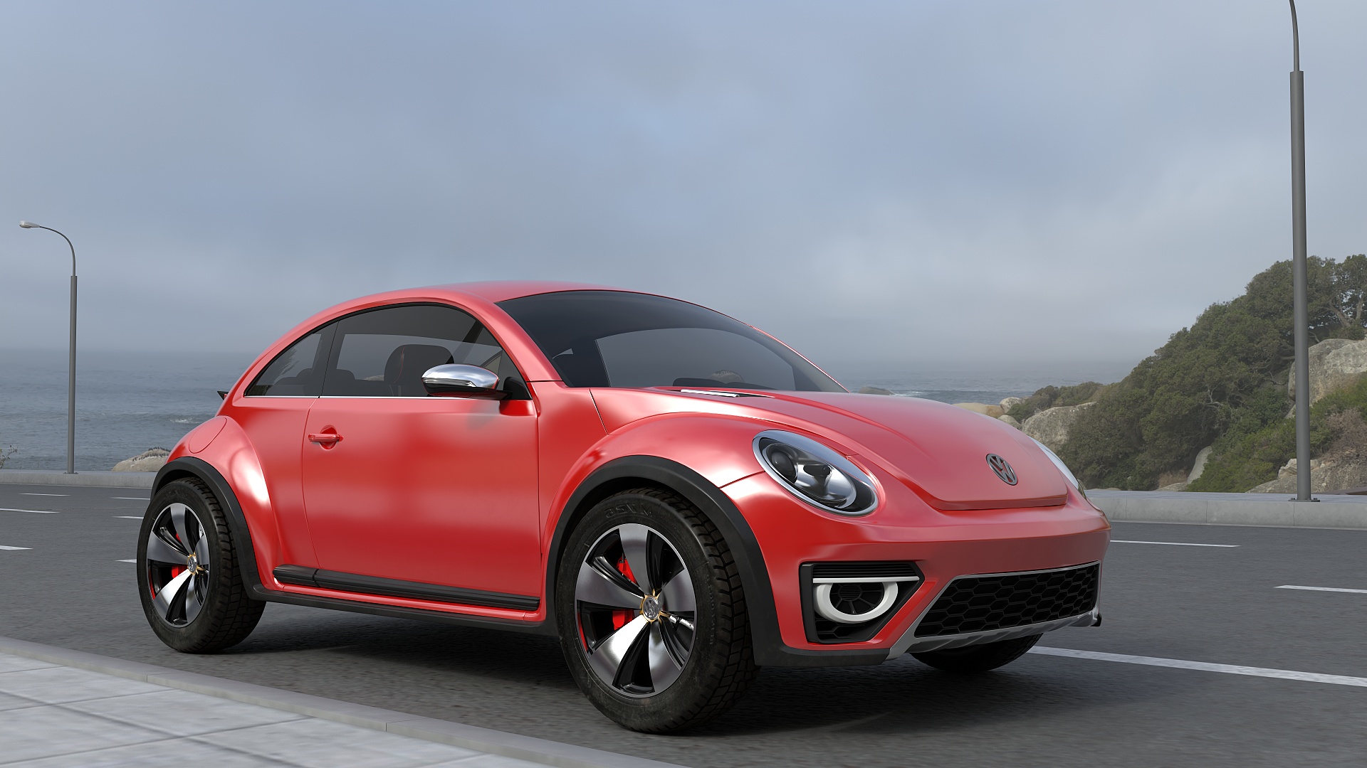 Volkswagen Beetle Compact Car 3D model
