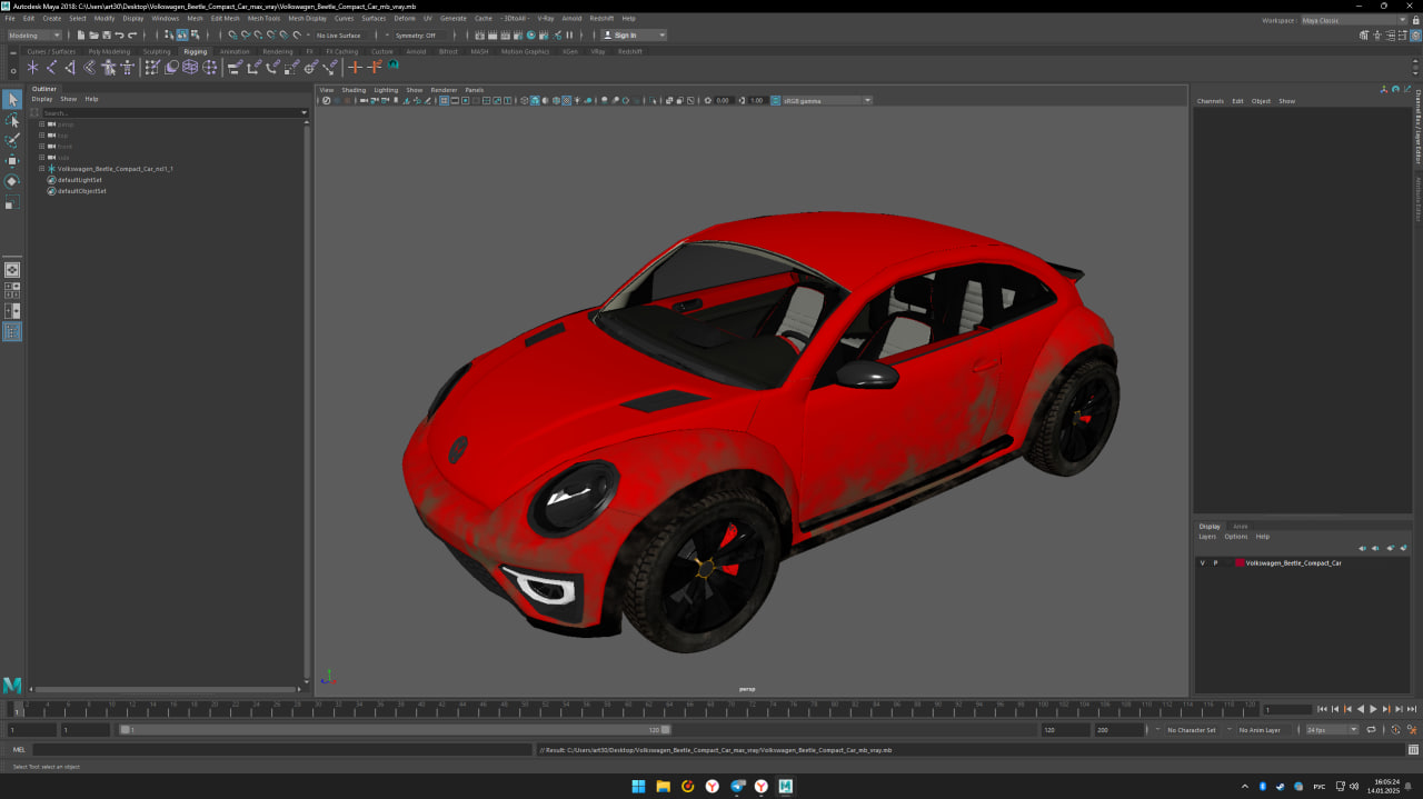 Volkswagen Beetle Compact Car 3D model