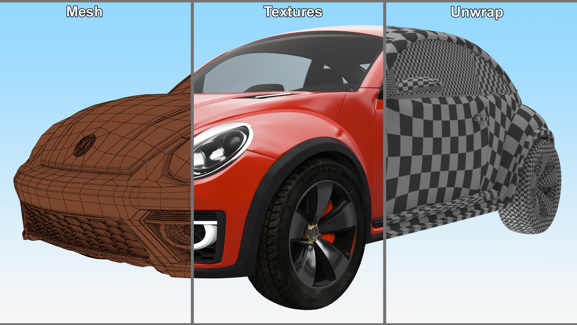 Volkswagen Beetle Compact Car 3D model