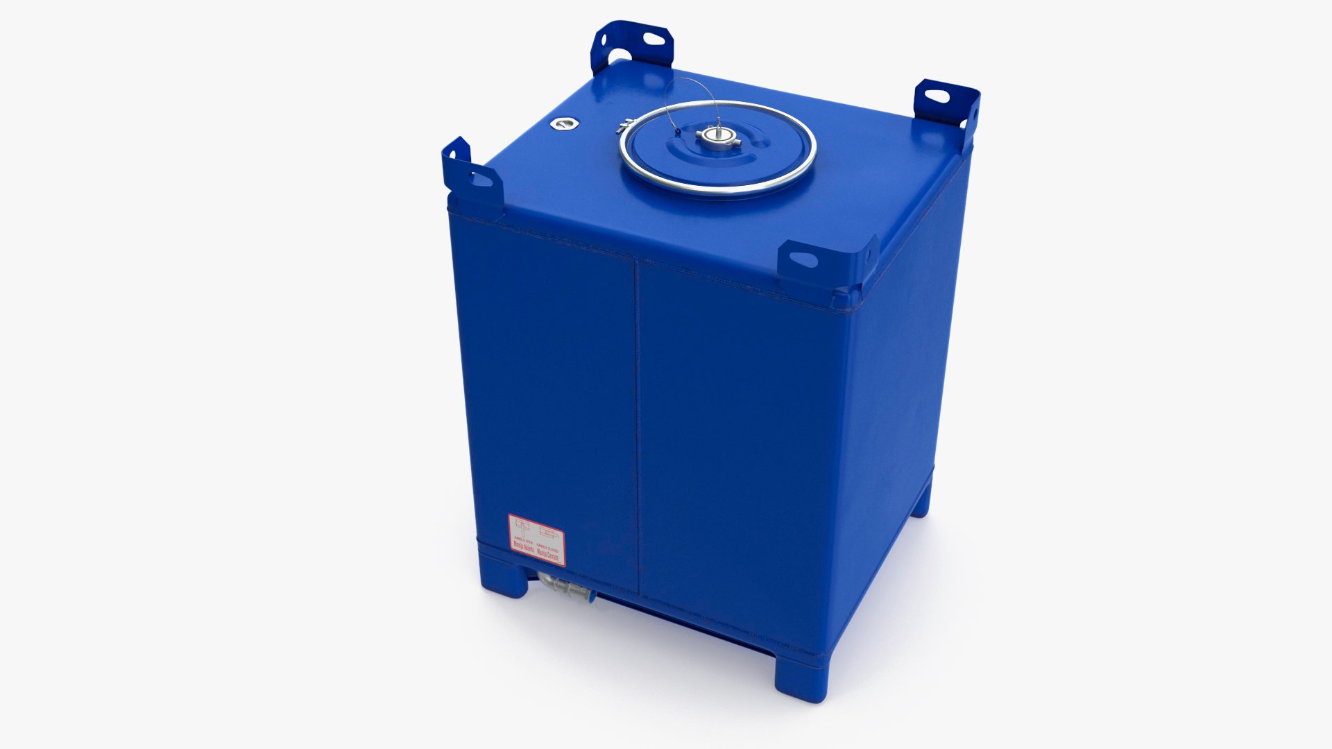 3D model 350 Gallon Stainless Steel IBC Container Blue