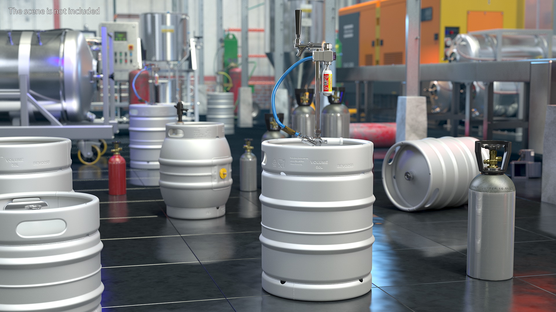 Beer Keg 50L with Leland CO2 Picnic Tap 3D model