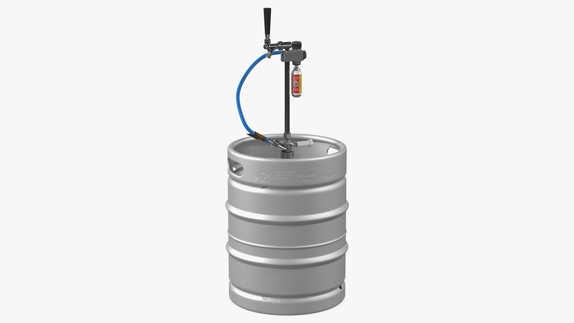 Beer Keg 50L with Leland CO2 Picnic Tap 3D model