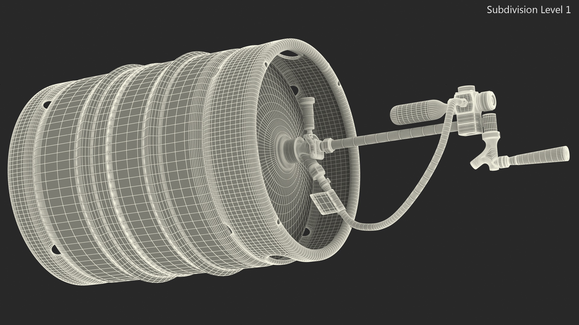 Beer Keg 50L with Leland CO2 Picnic Tap 3D model