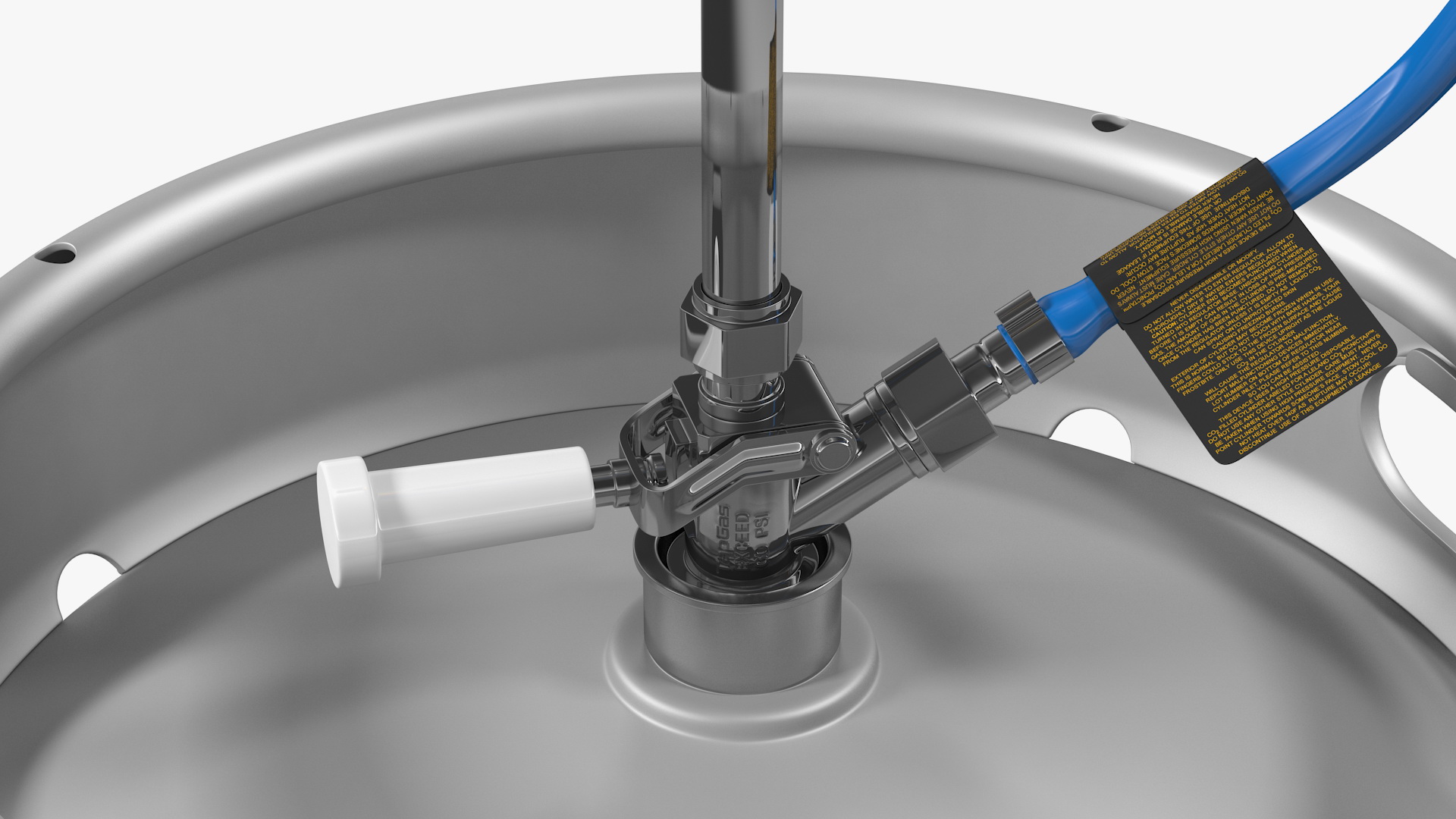 Beer Keg 50L with Leland CO2 Picnic Tap 3D model