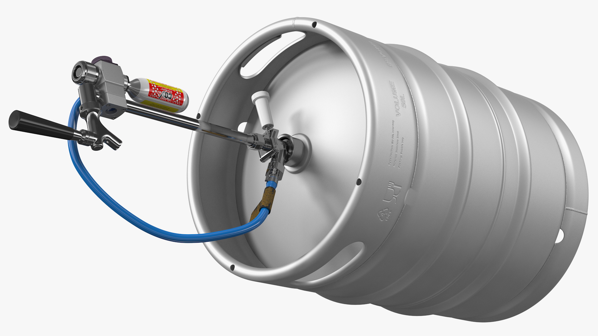 Beer Keg 50L with Leland CO2 Picnic Tap 3D model