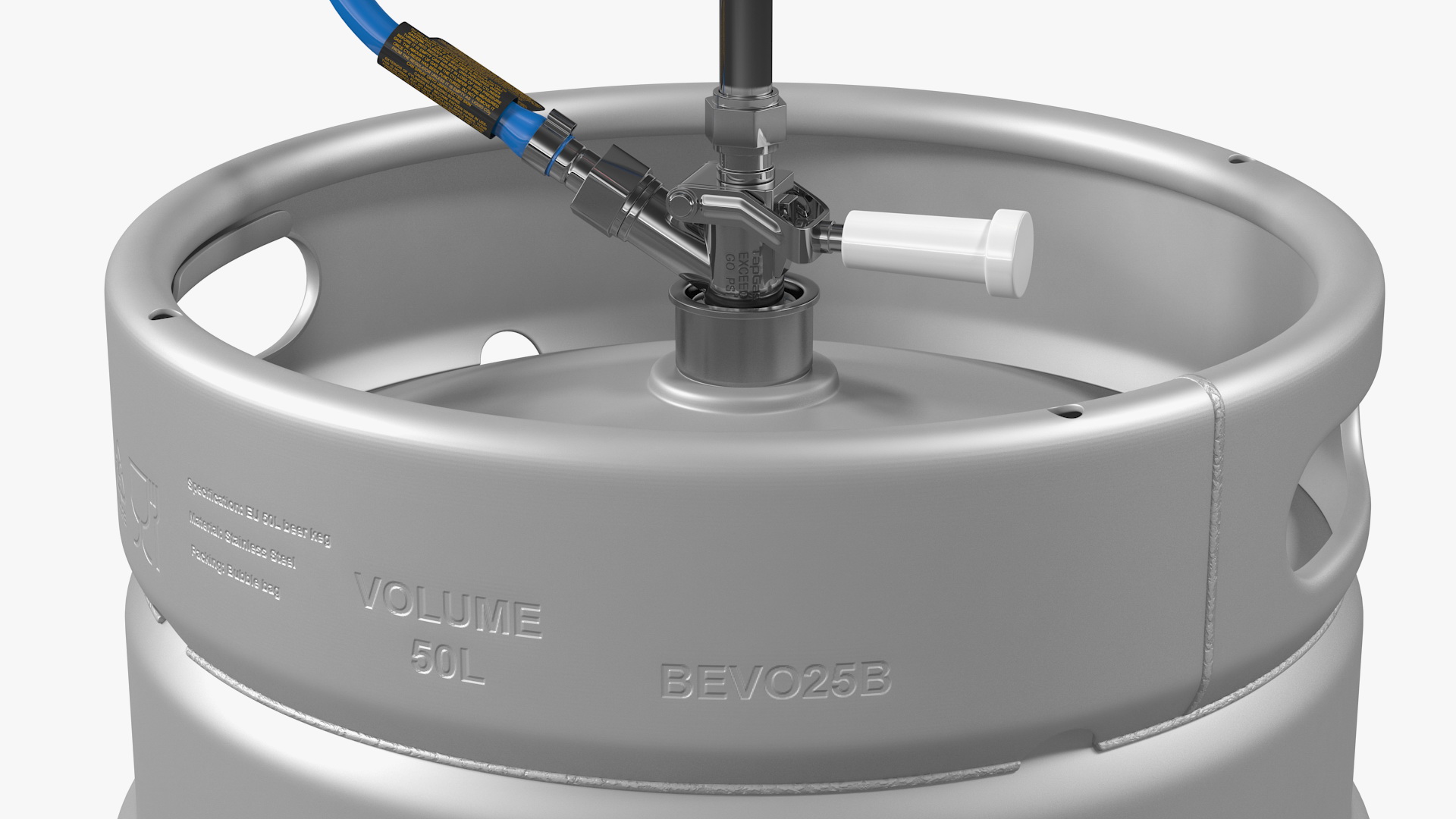 Beer Keg 50L with Leland CO2 Picnic Tap 3D model