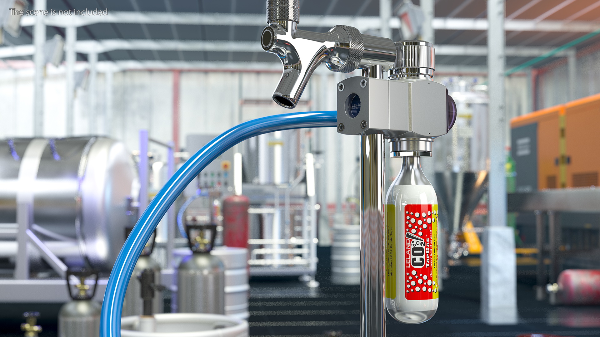 Beer Keg 50L with Leland CO2 Picnic Tap 3D model