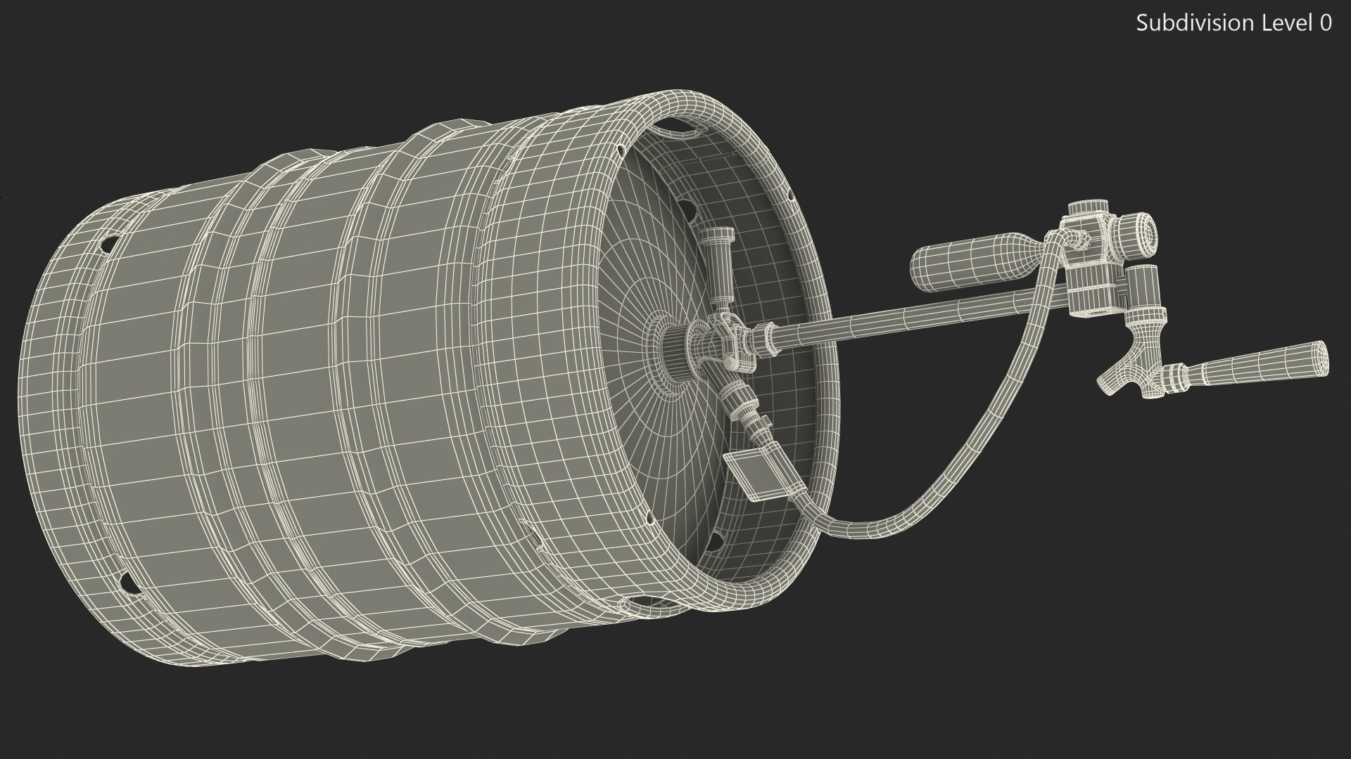 Beer Keg 50L with Leland CO2 Picnic Tap 3D model