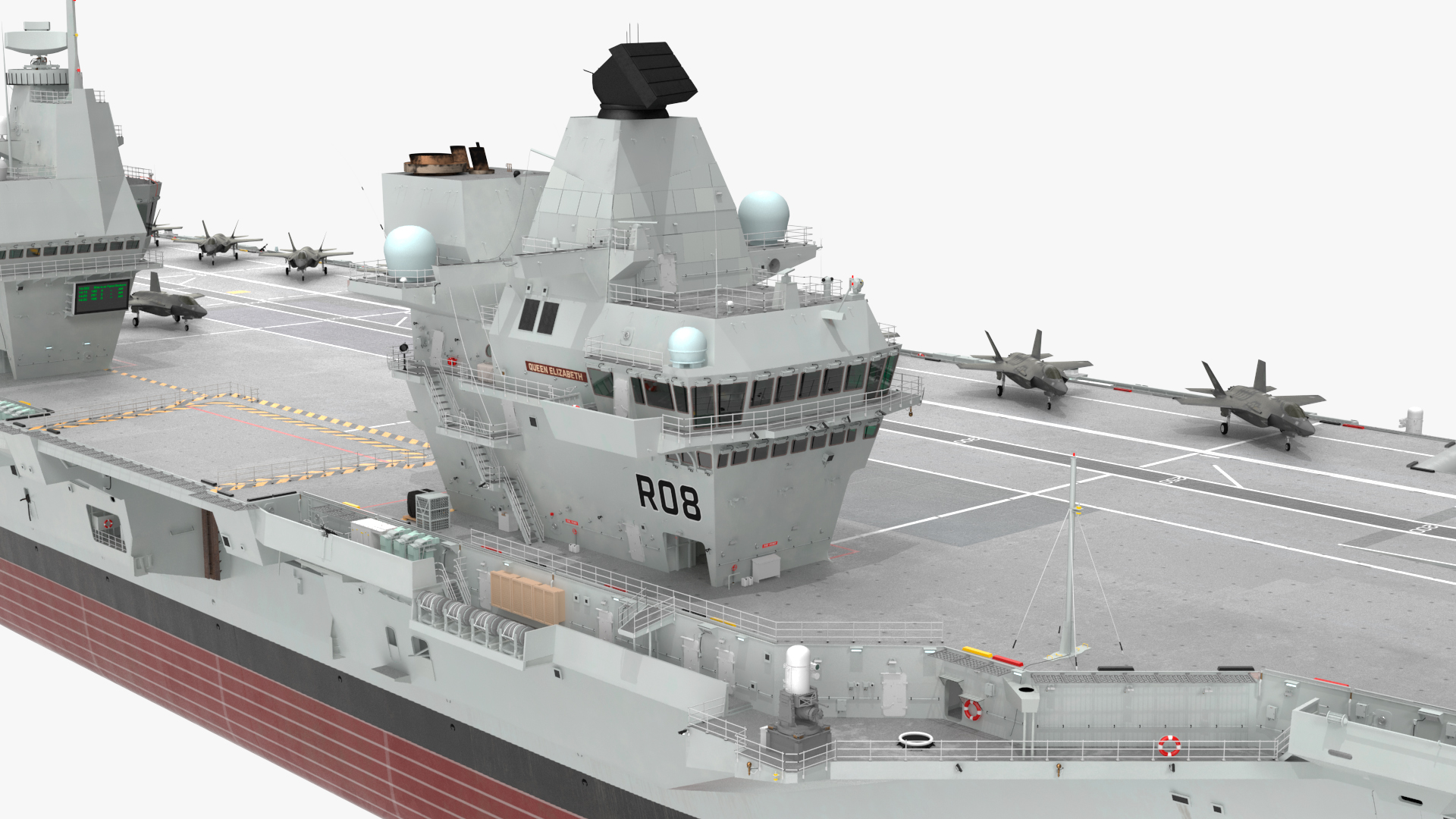 3D model HMS Queen Elizabeth with F35 planes