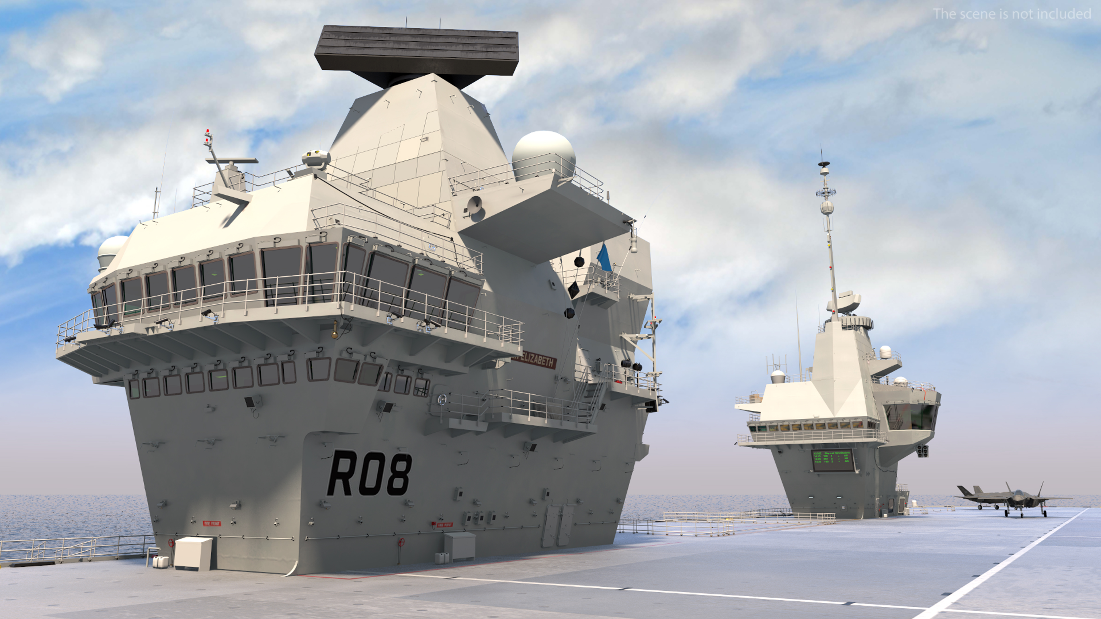 3D model HMS Queen Elizabeth with F35 planes