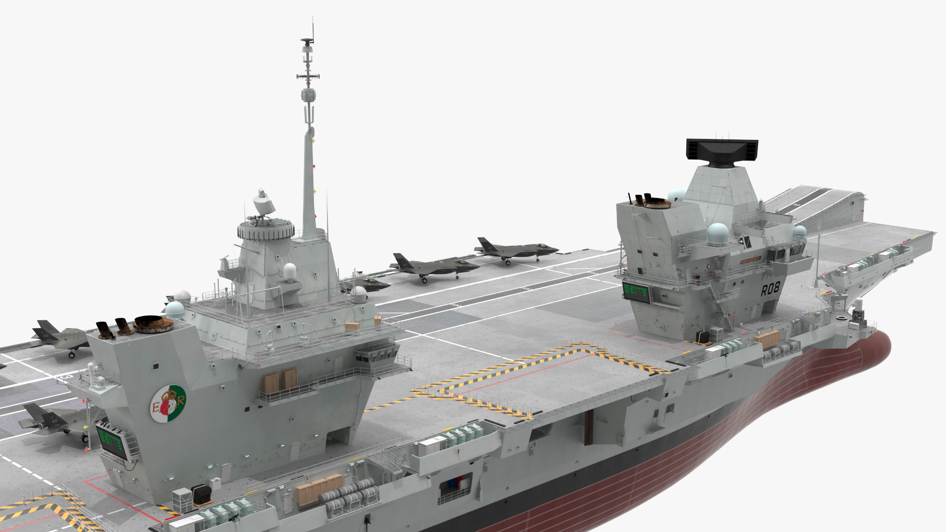 3D model HMS Queen Elizabeth with F35 planes