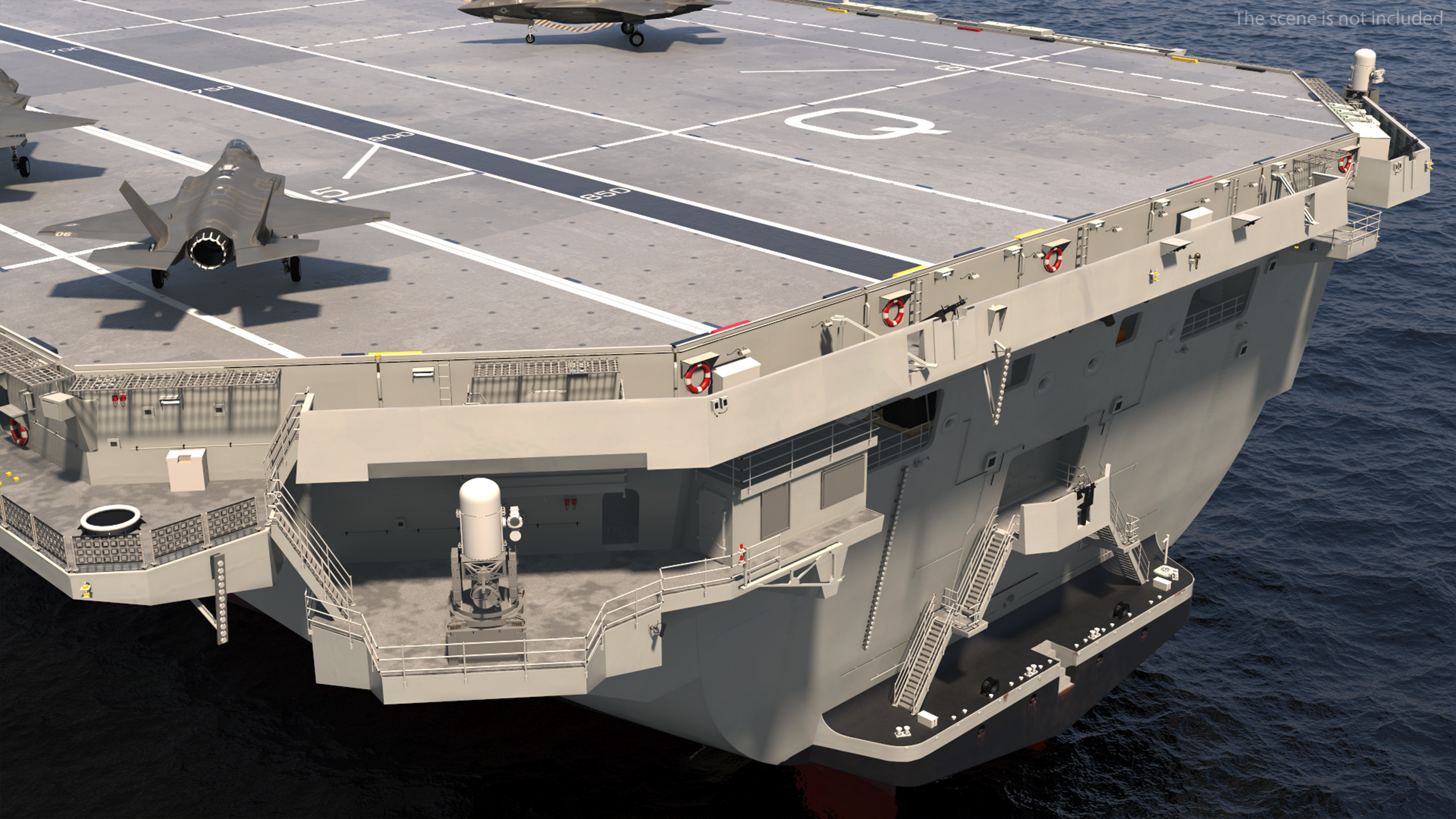 3D model HMS Queen Elizabeth with F35 planes