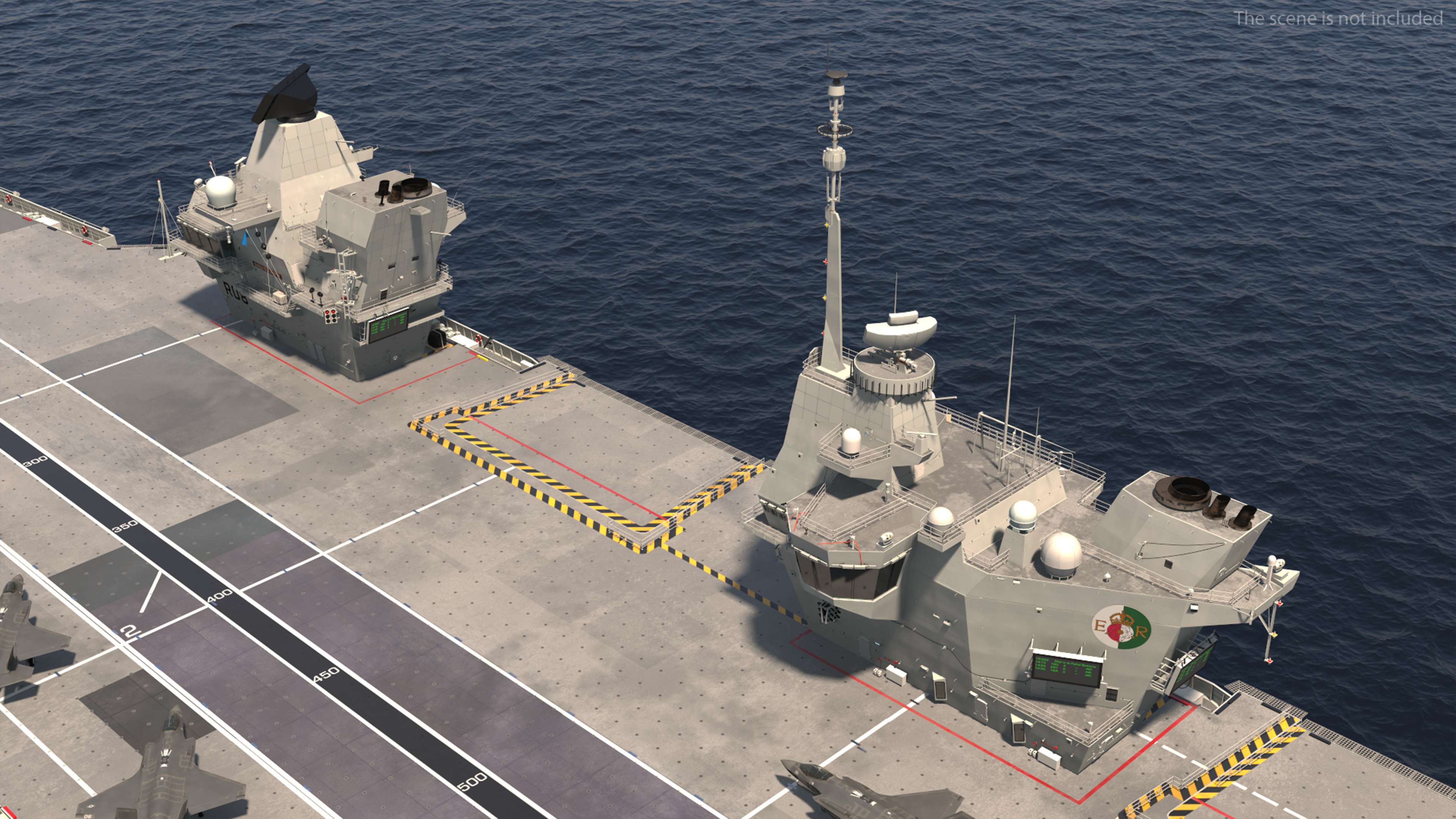3D model HMS Queen Elizabeth with F35 planes