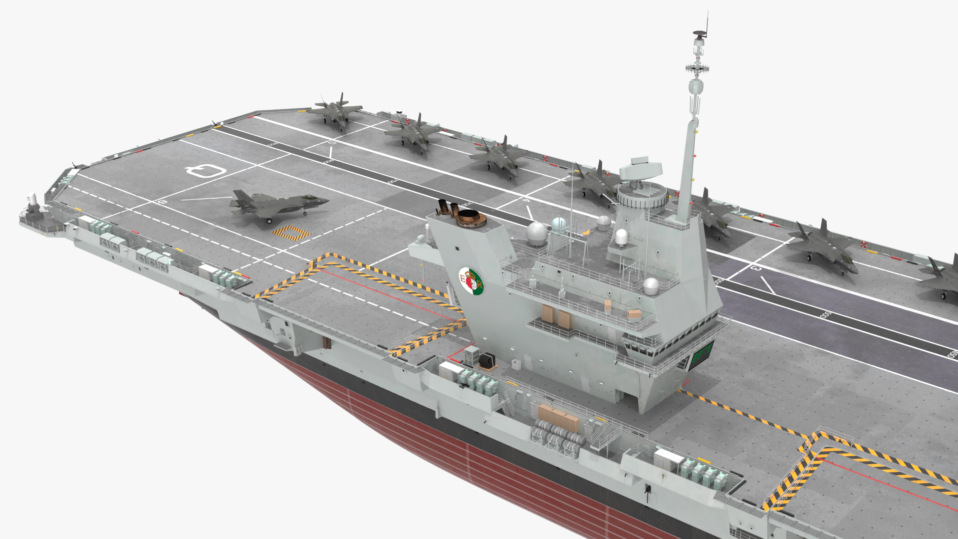 3D model HMS Queen Elizabeth with F35 planes
