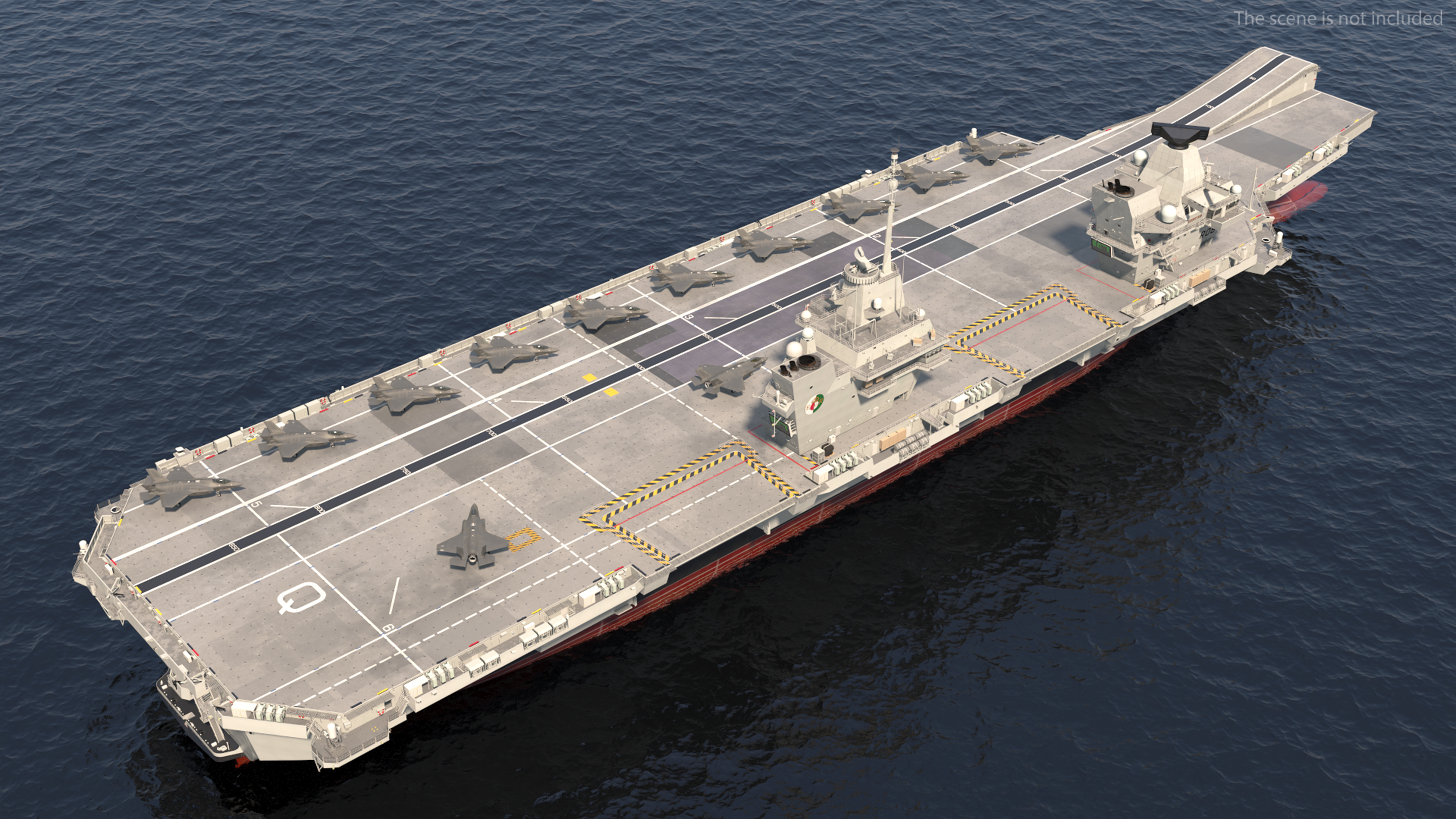 3D model HMS Queen Elizabeth with F35 planes