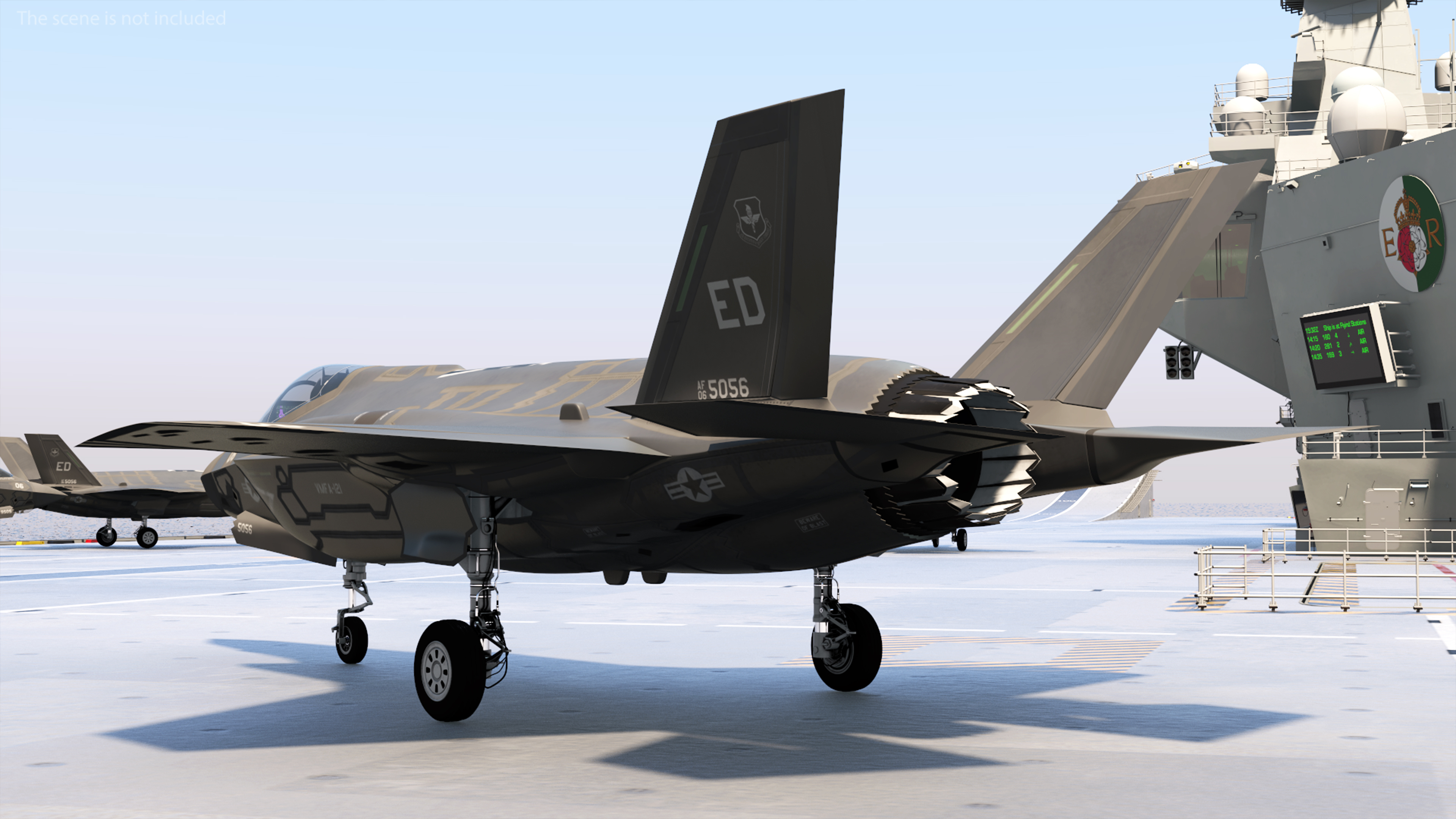 3D model HMS Queen Elizabeth with F35 planes