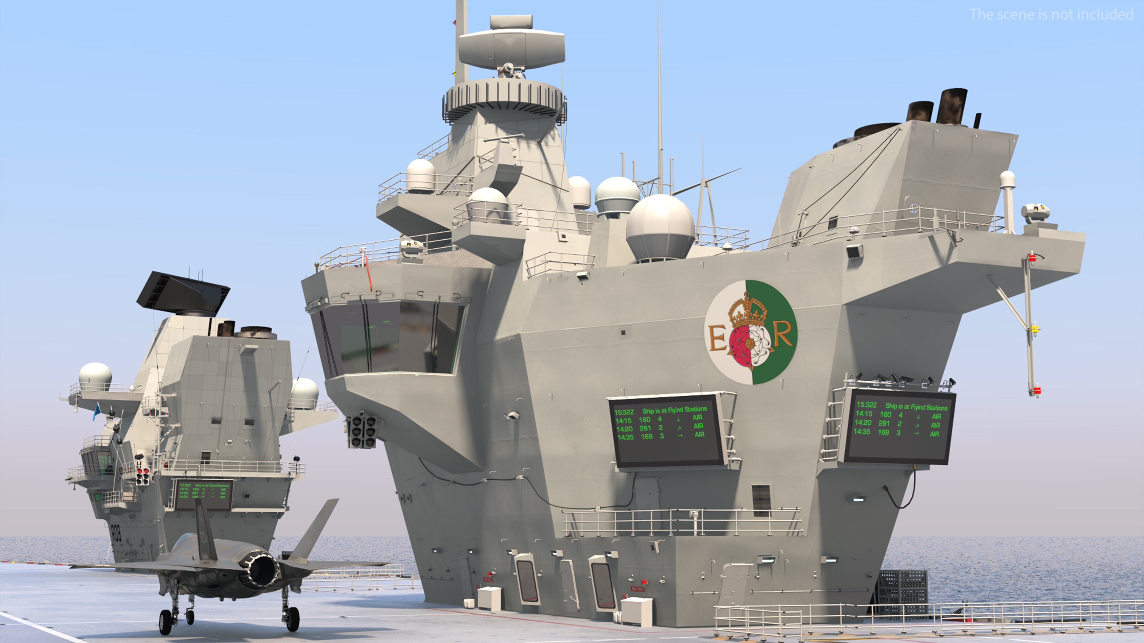 3D model HMS Queen Elizabeth with F35 planes