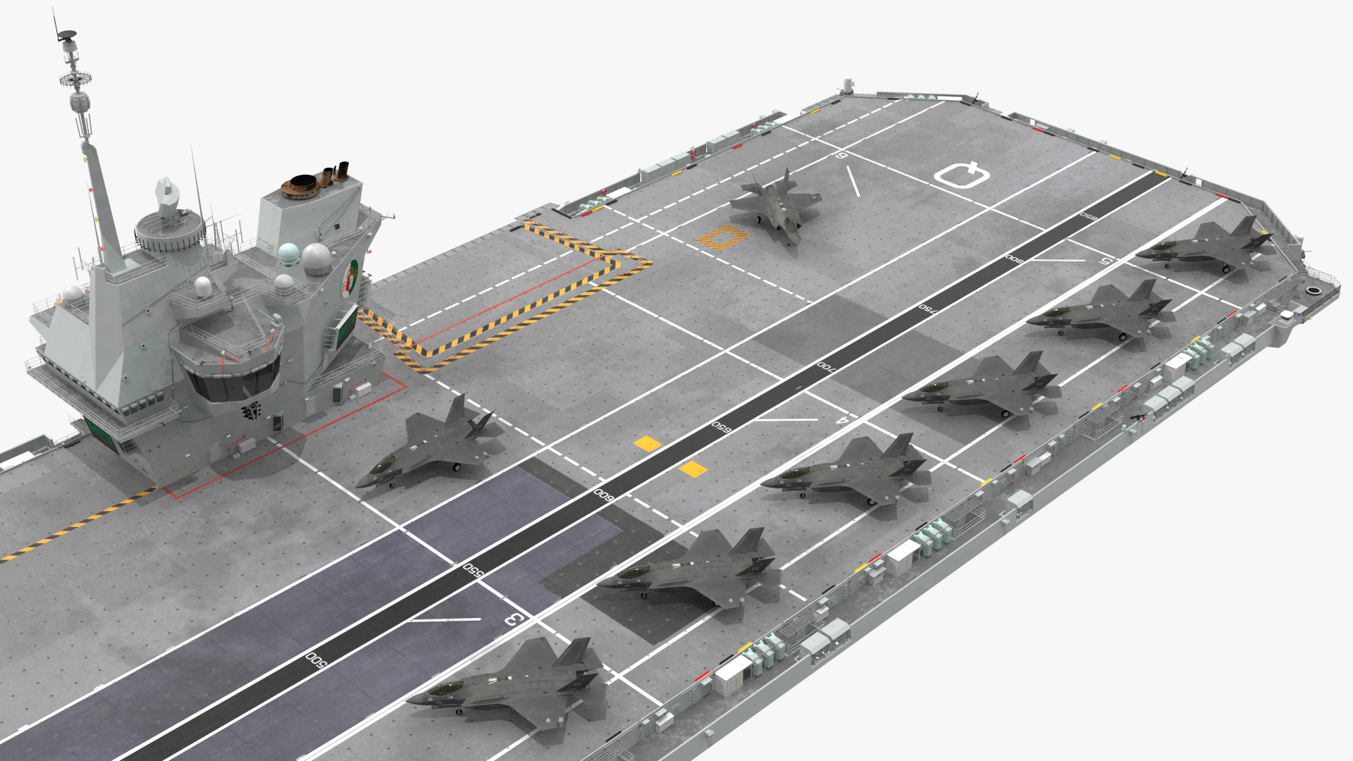 3D model HMS Queen Elizabeth with F35 planes