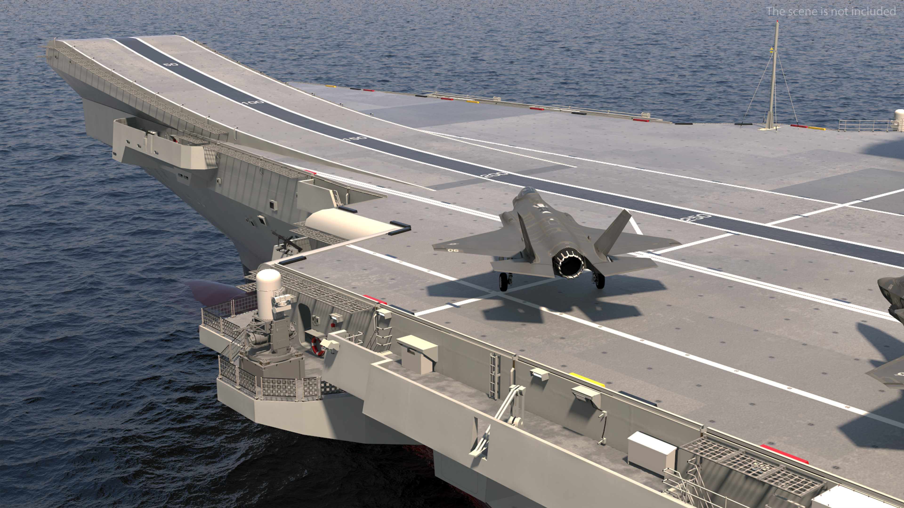 3D model HMS Queen Elizabeth with F35 planes