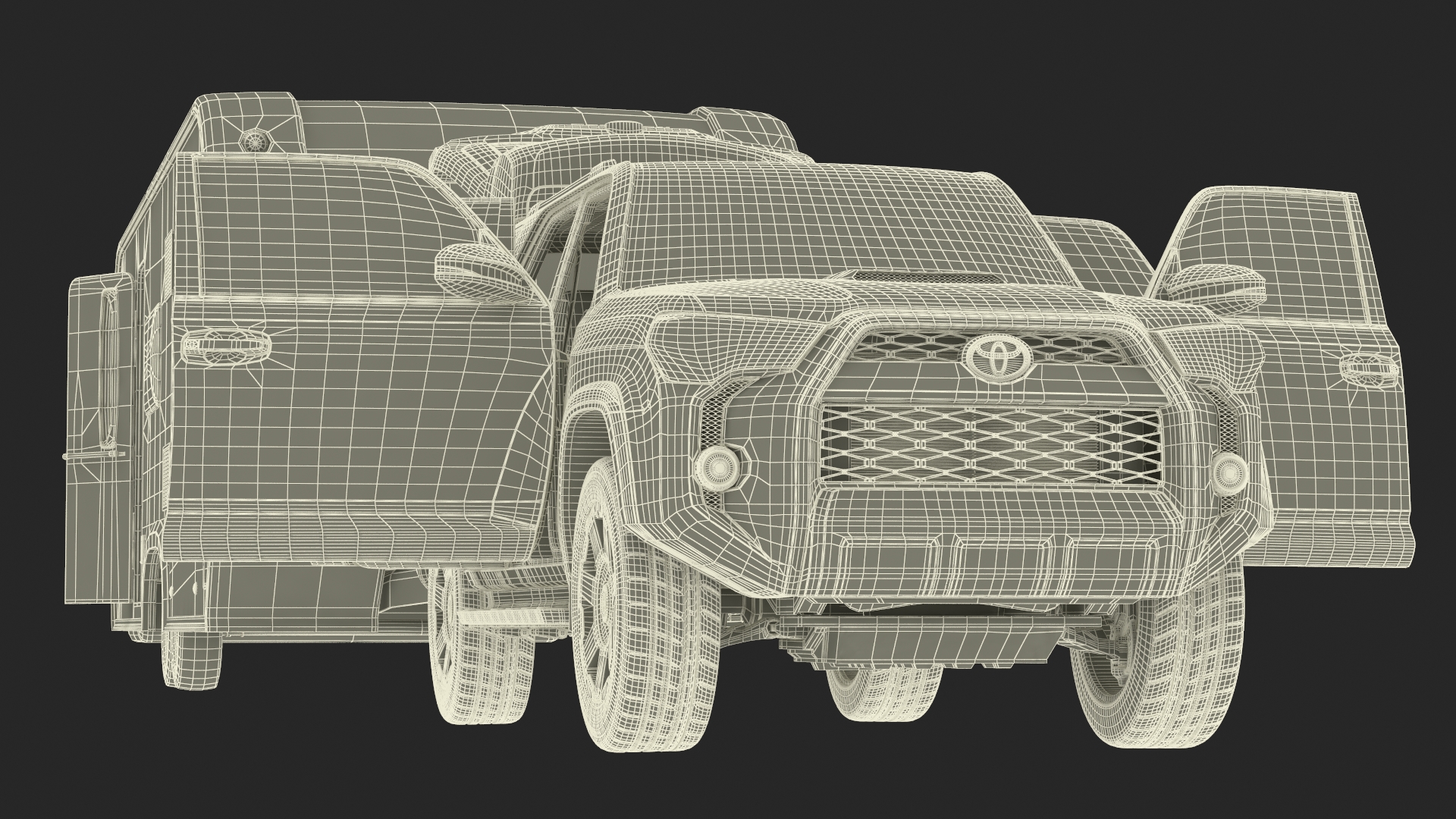 3D model Toyota 4Runner Towing Caravan Hobby