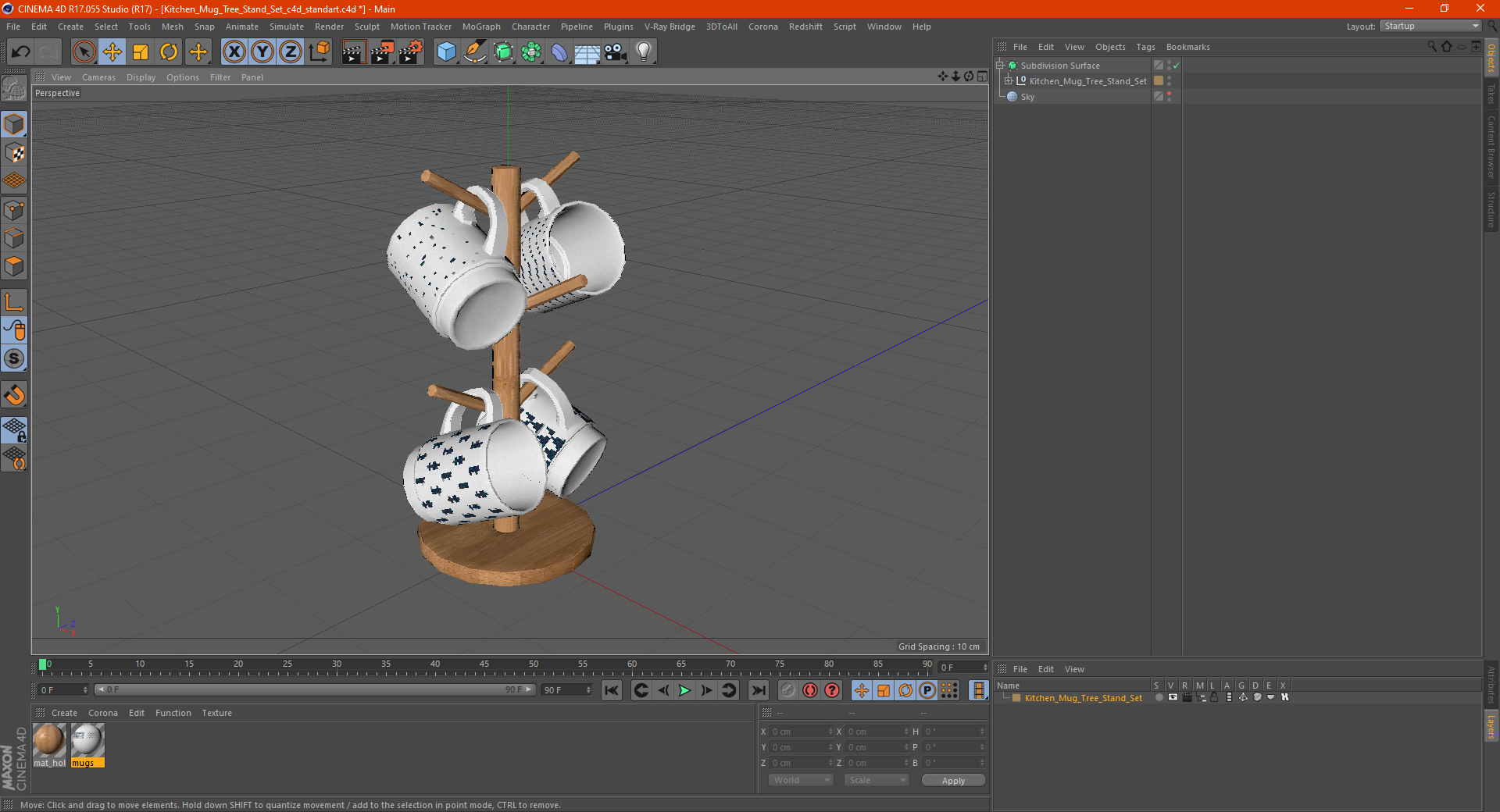 3D Kitchen Mug Tree Stand Set