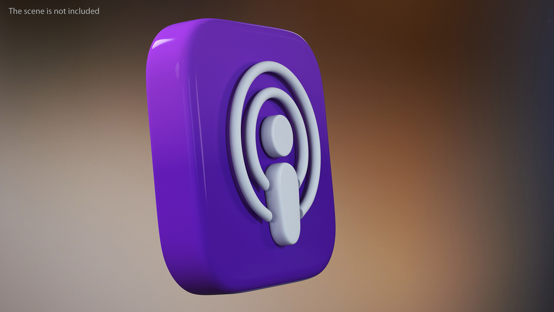 iPhone iOS Podcasts Icon 3D model