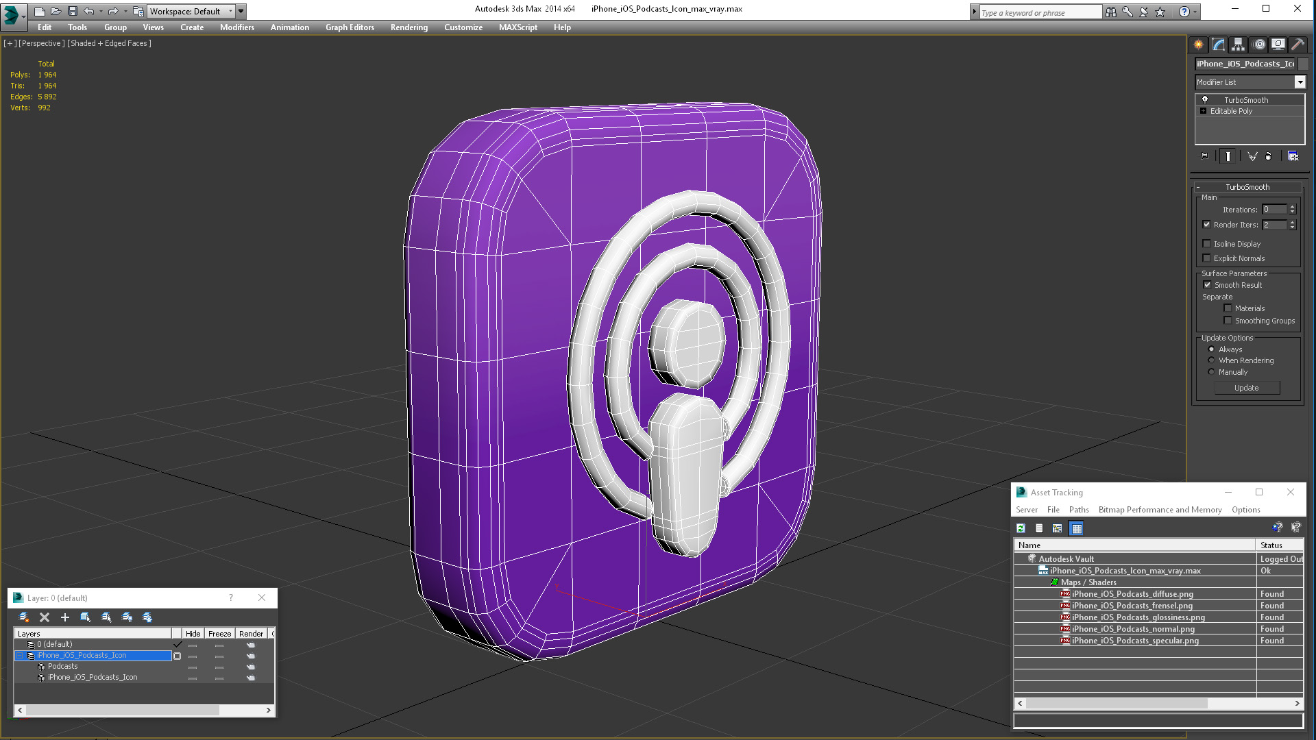 iPhone iOS Podcasts Icon 3D model