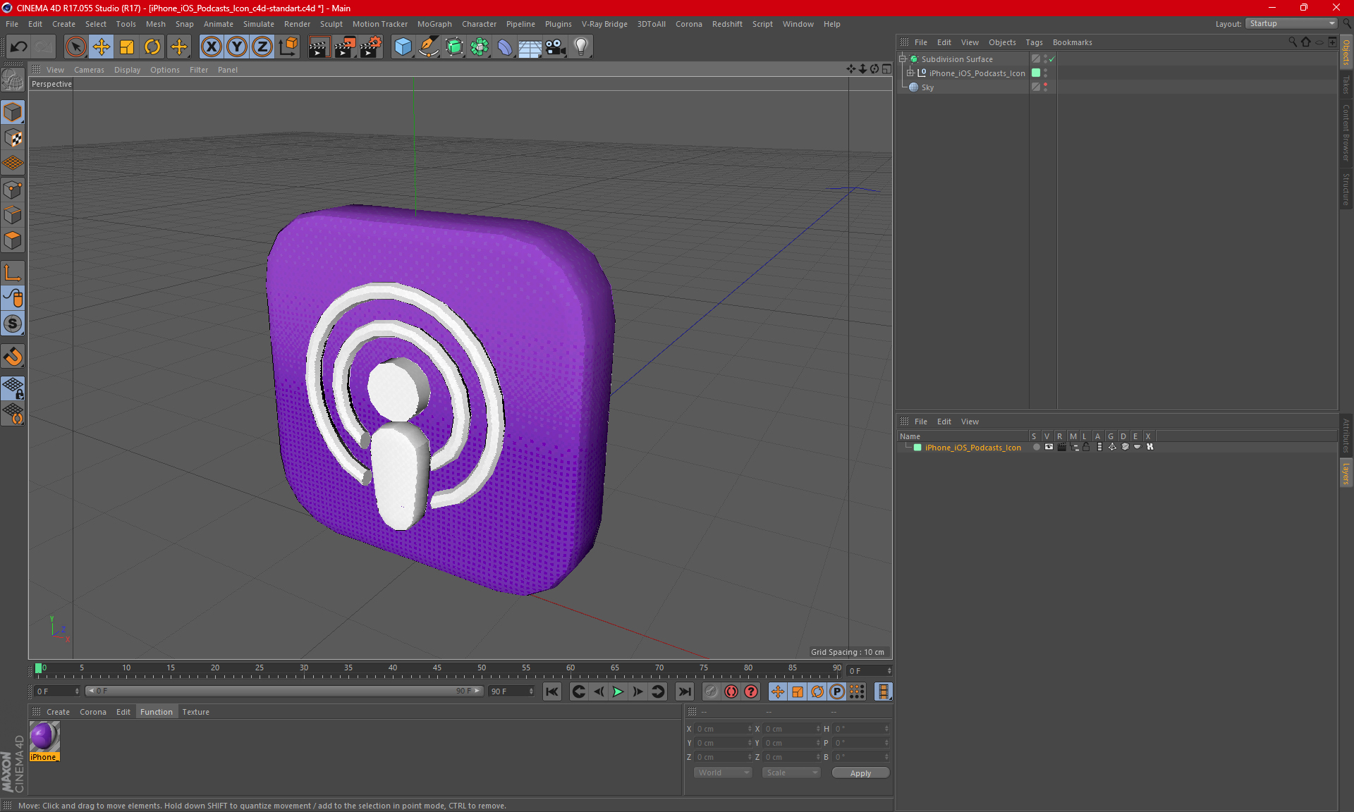 iPhone iOS Podcasts Icon 3D model