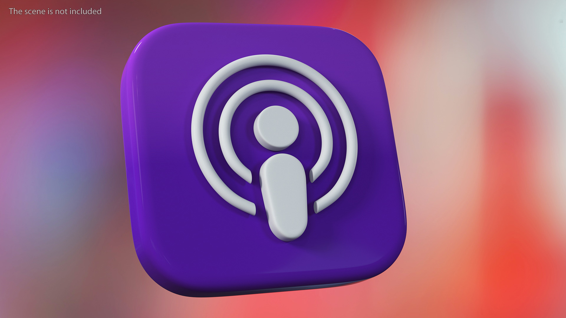 iPhone iOS Podcasts Icon 3D model