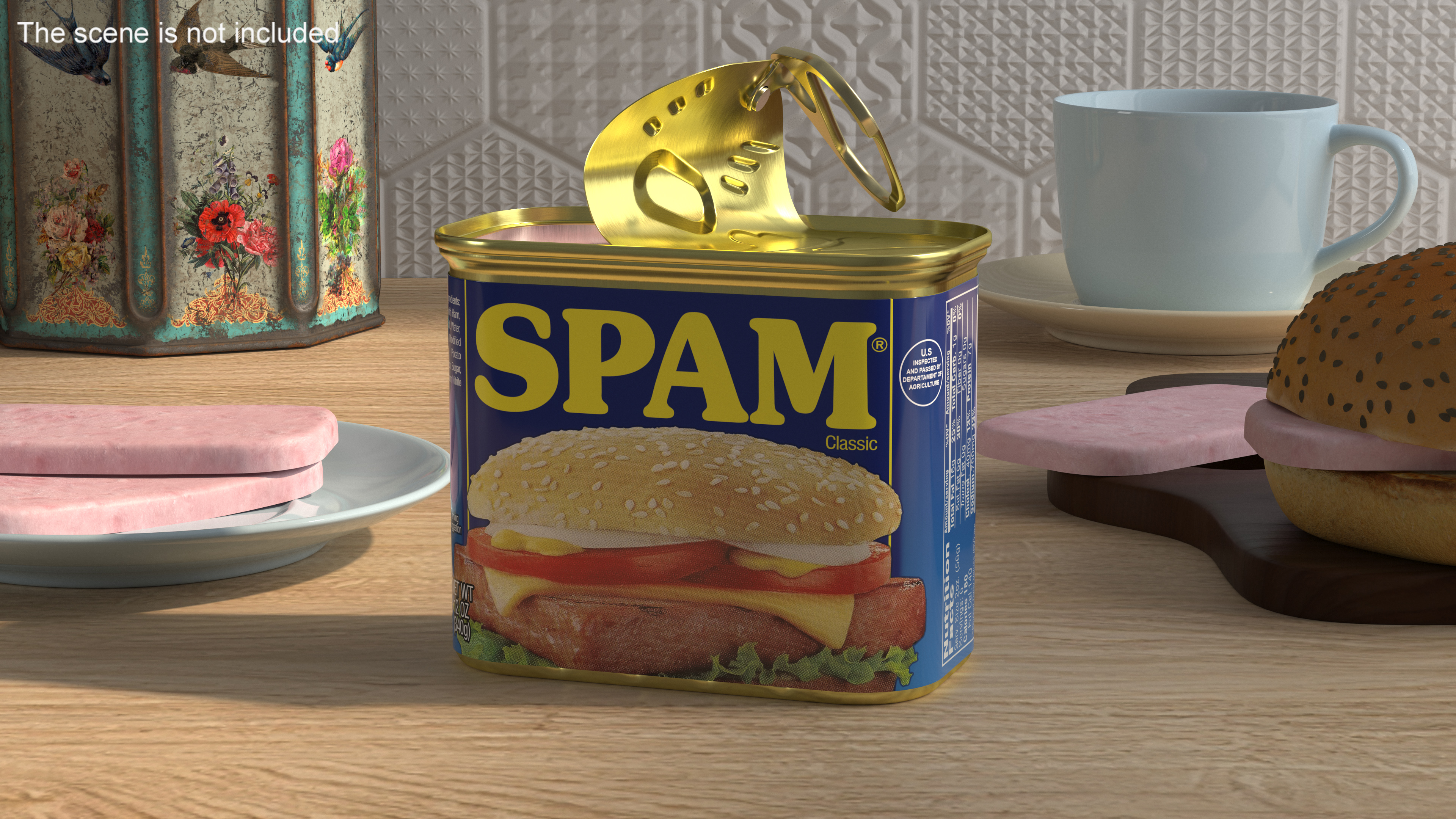 3D Spam Canned Food Opened model