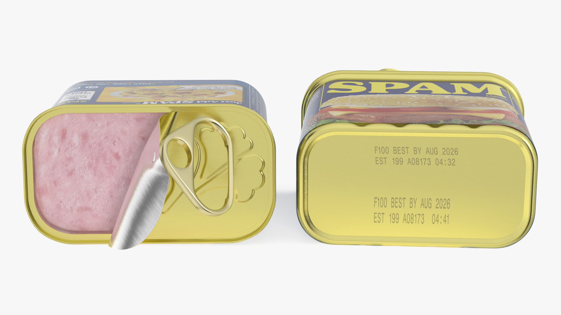 3D Spam Canned Food Opened model