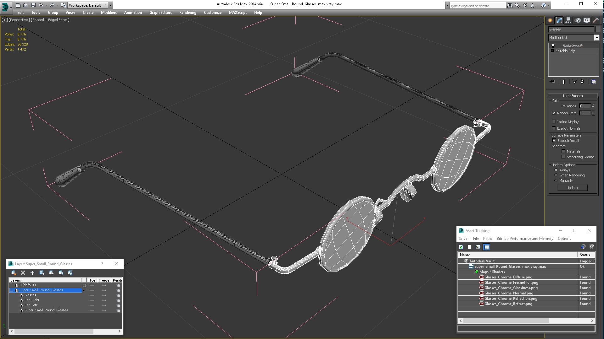 3D model Super Small Round Glasses