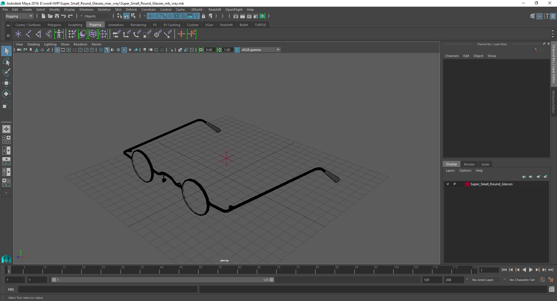 3D model Super Small Round Glasses