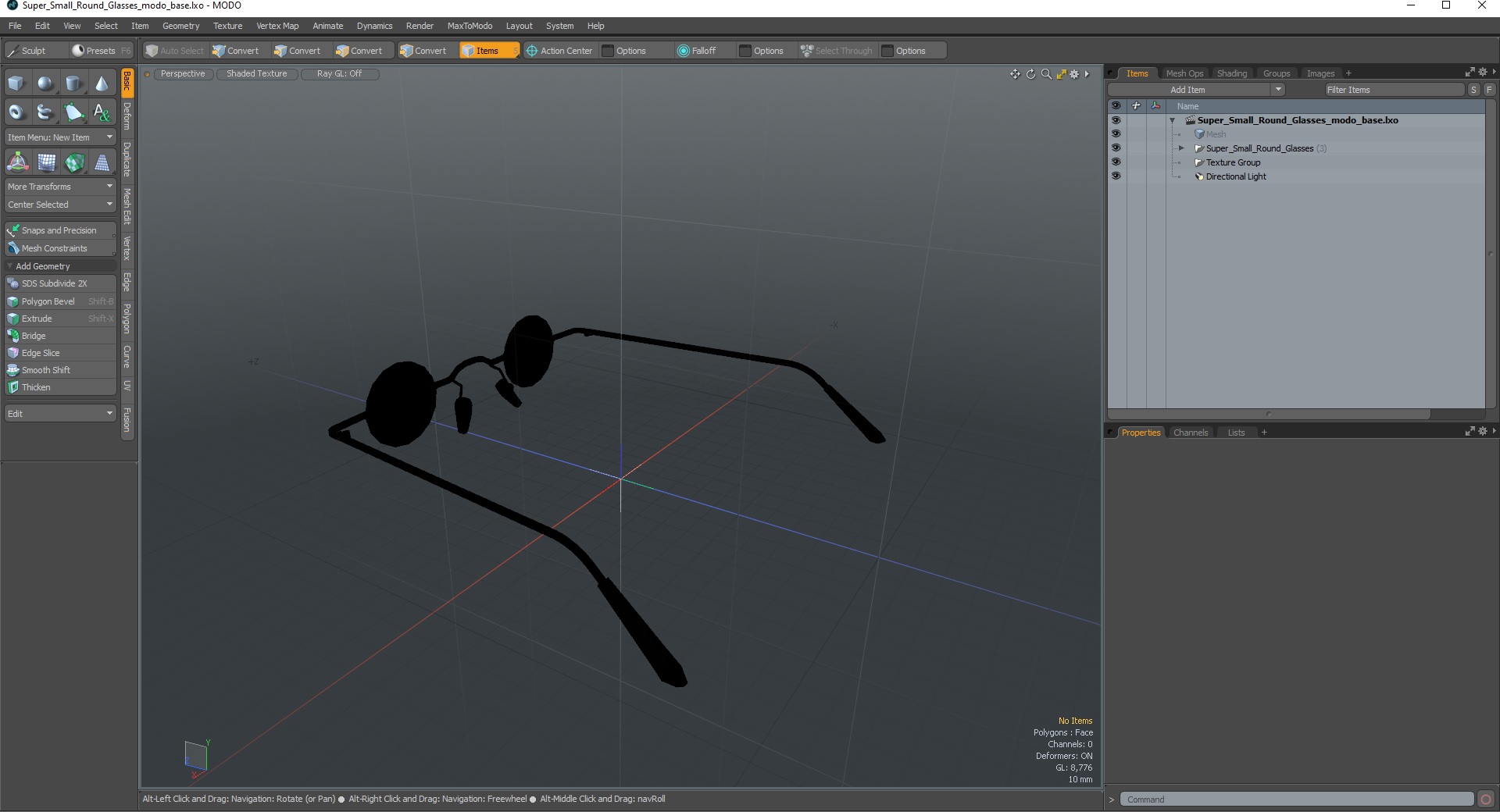 3D model Super Small Round Glasses