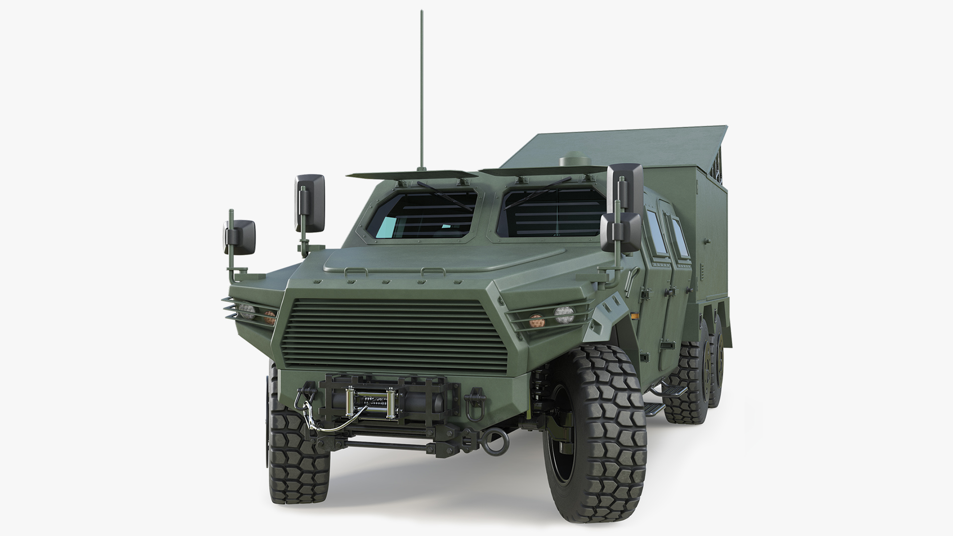 Offroad Drone Launch Truck with Box Module and Drone Rigged 3D model preview