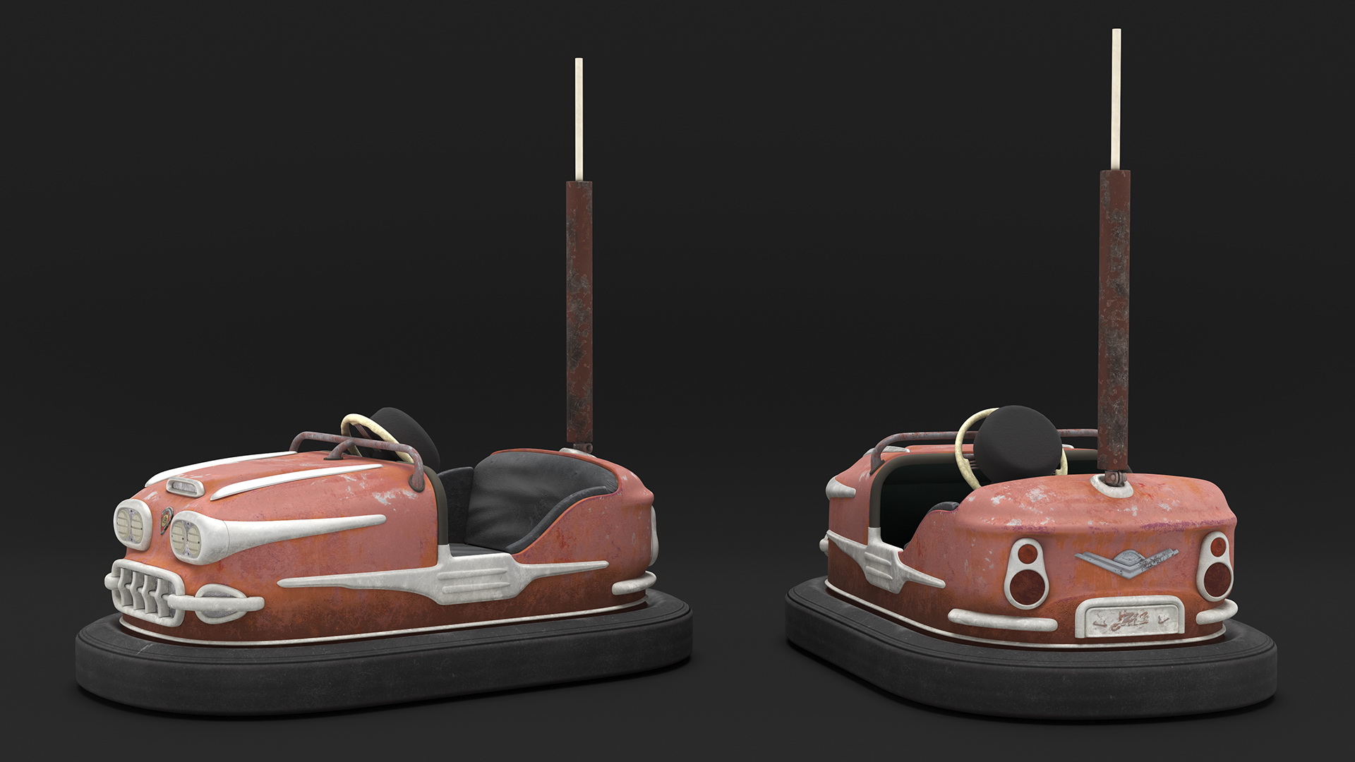 3D model Vintage Bumper Car Gebruder Ihle Red Old