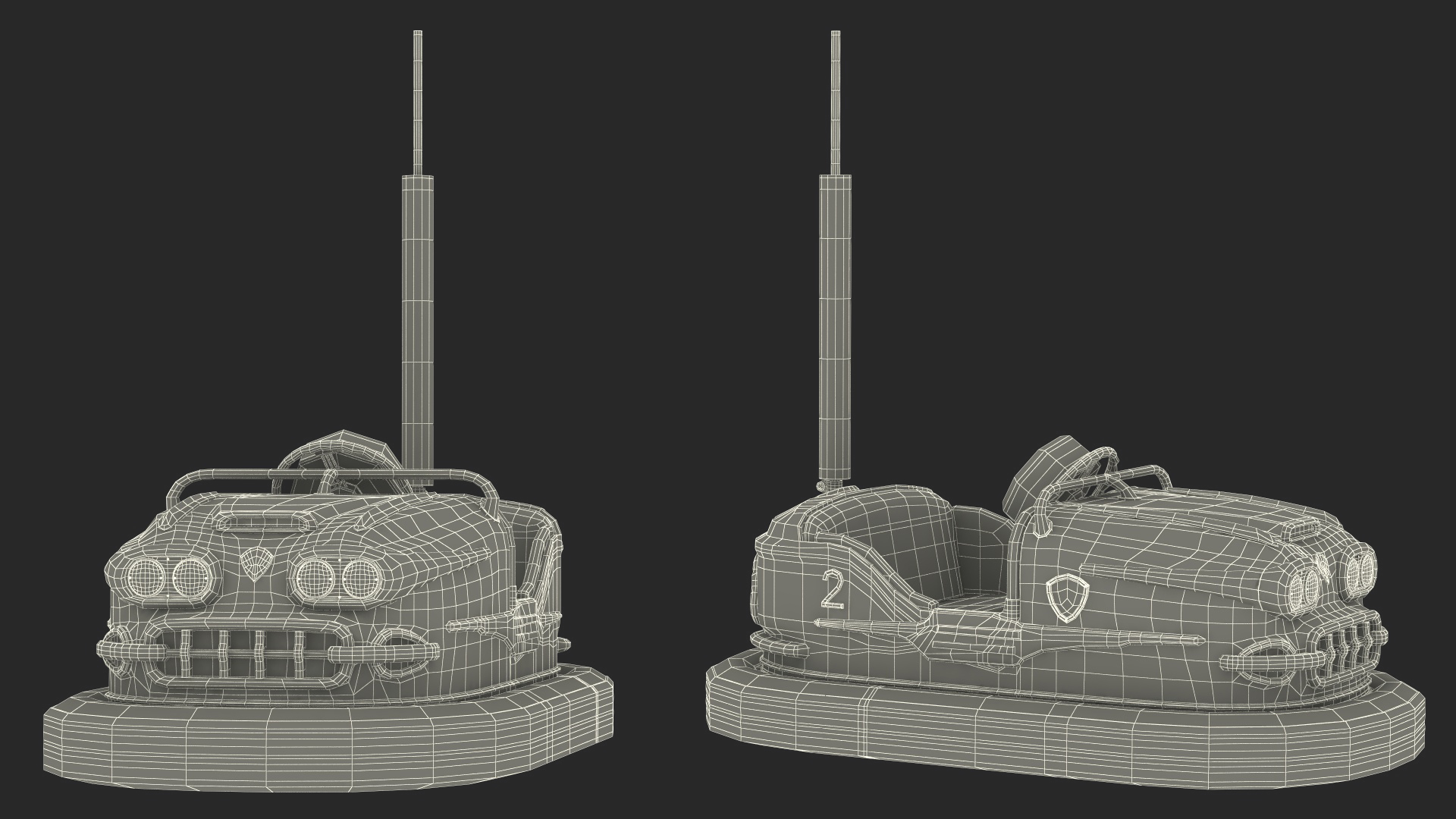 3D model Vintage Bumper Car Gebruder Ihle Red Old