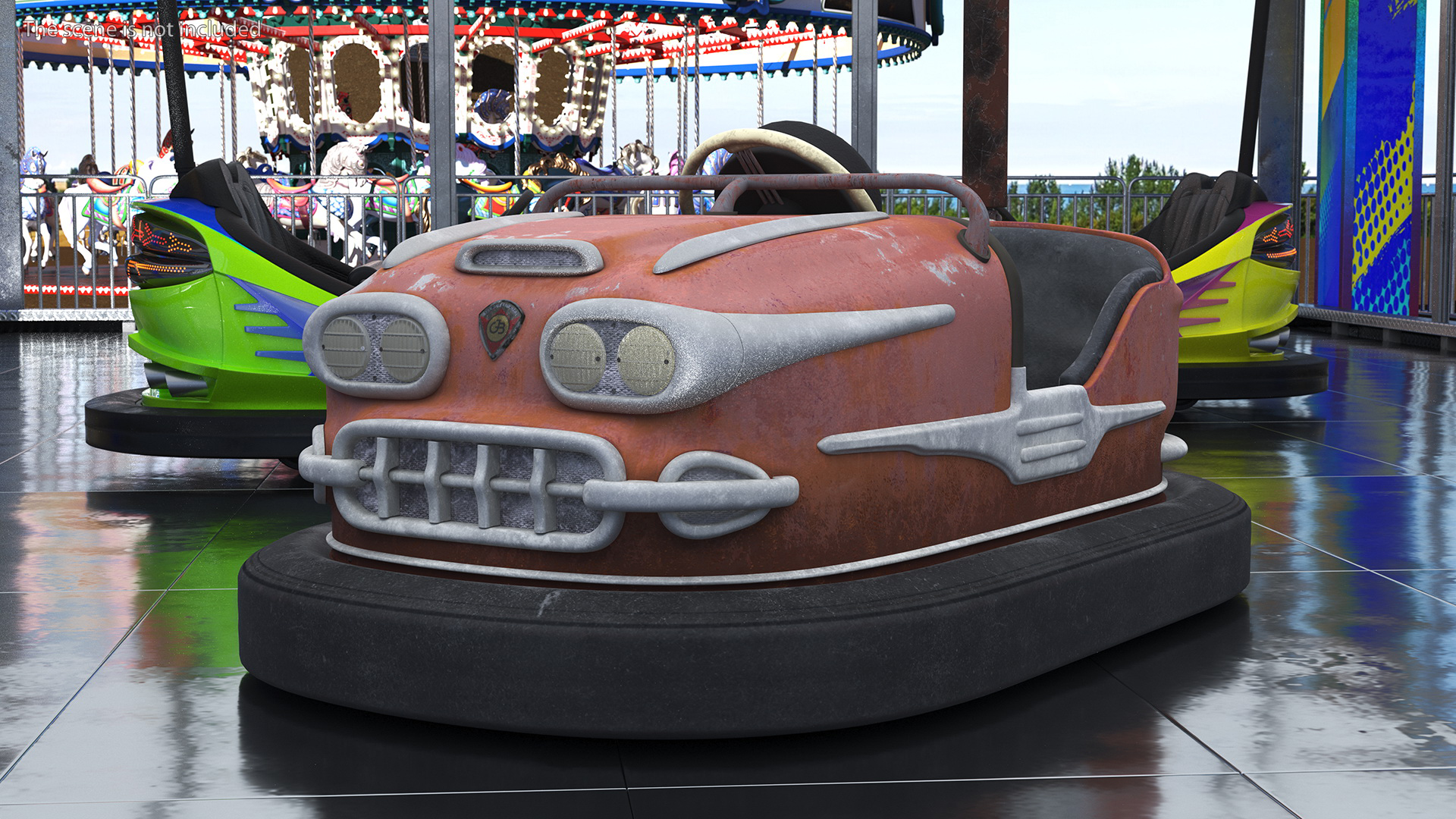 3D model Vintage Bumper Car Gebruder Ihle Red Old