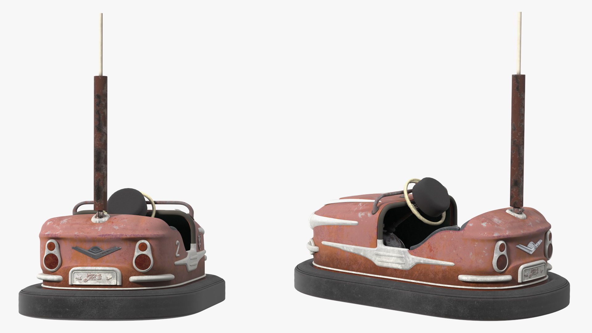 3D model Vintage Bumper Car Gebruder Ihle Red Old