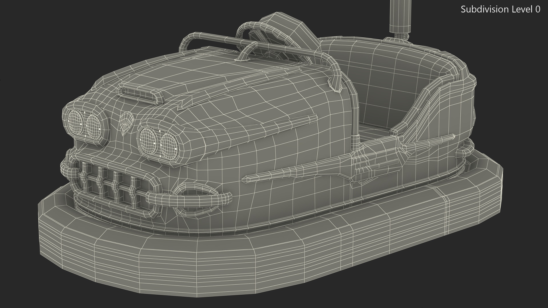 3D model Vintage Bumper Car Gebruder Ihle Red Old