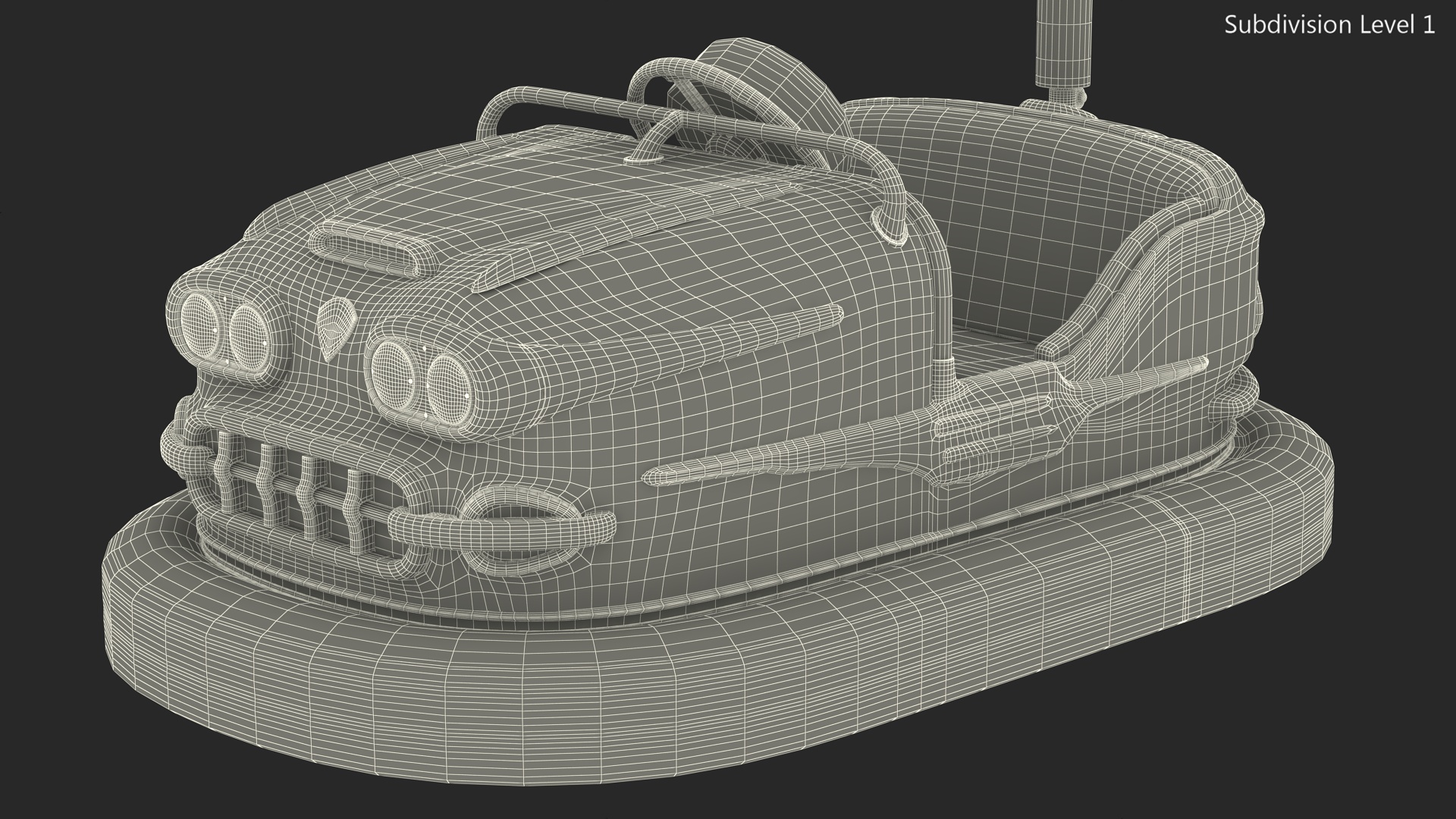 3D model Vintage Bumper Car Gebruder Ihle Red Old