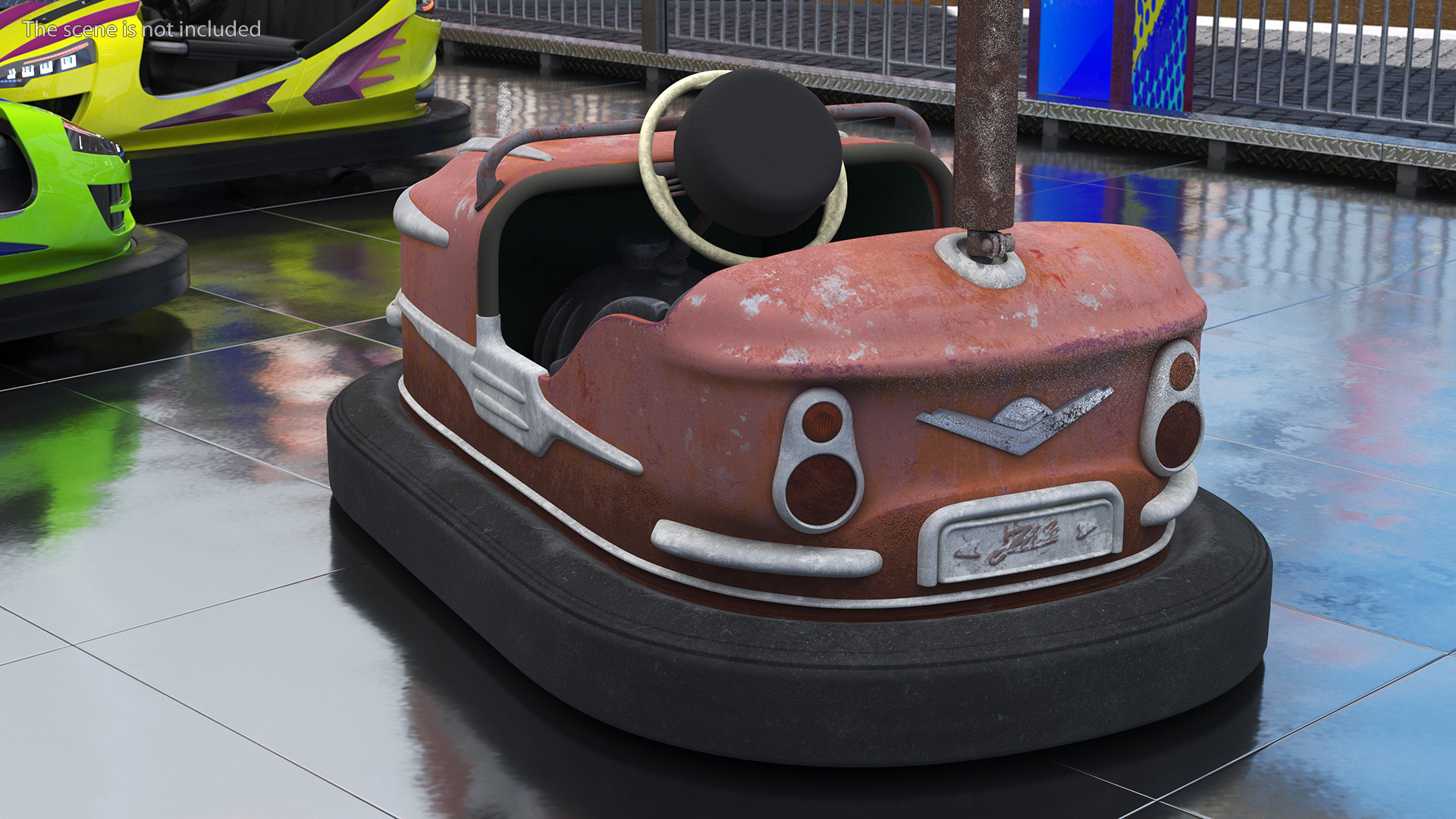 3D model Vintage Bumper Car Gebruder Ihle Red Old