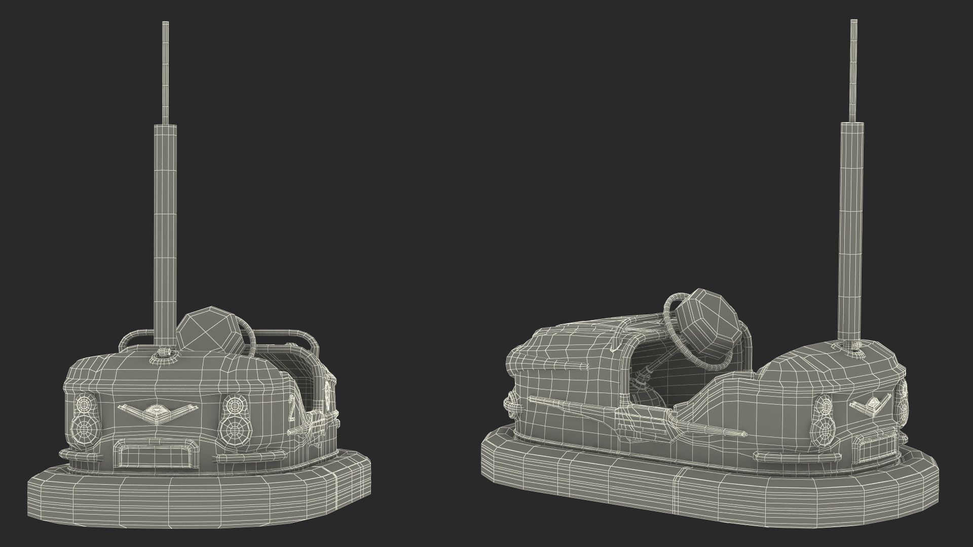 3D model Vintage Bumper Car Gebruder Ihle Red Old