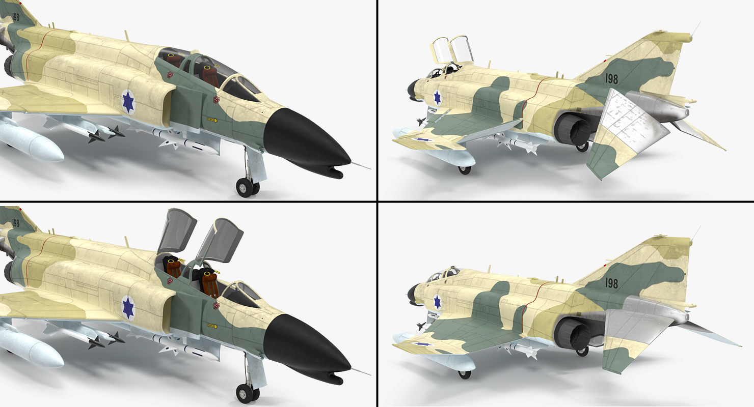 3D model F 4E Kurnass Israeli Air Force