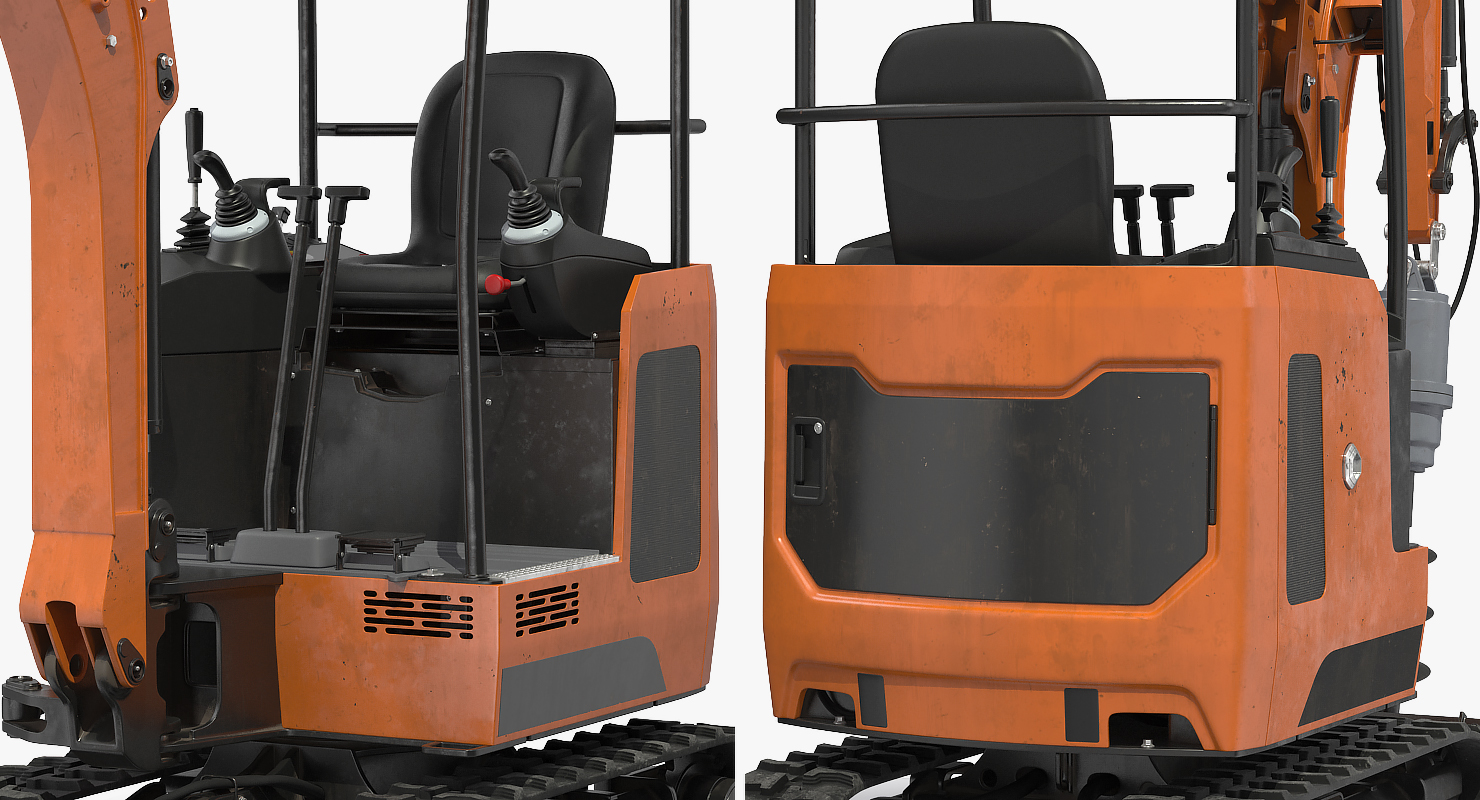3D Tracked Mini Excavator with Drill Generic Rigged model