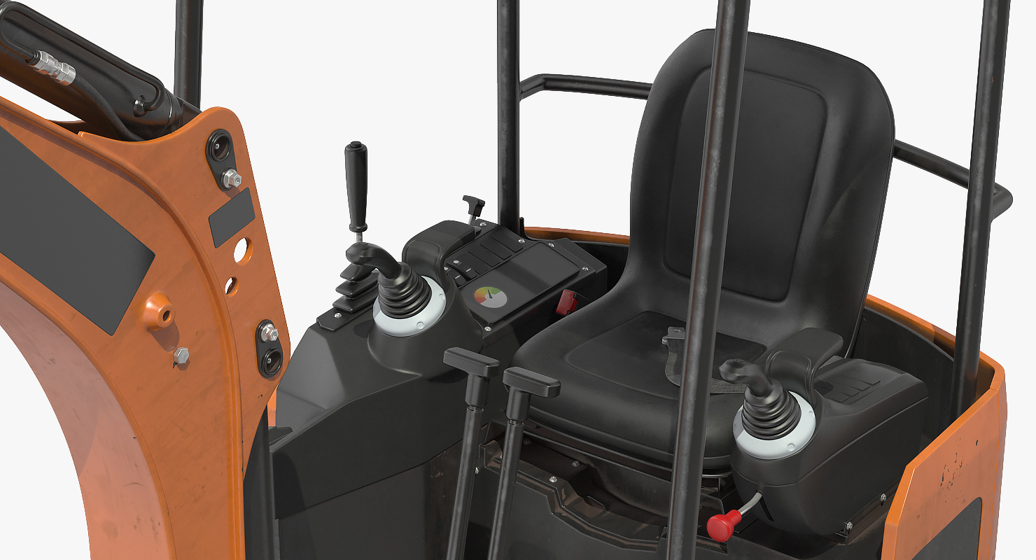 3D Tracked Mini Excavator with Drill Generic Rigged model