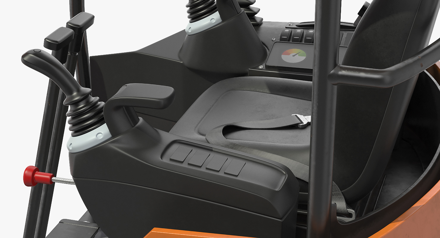 3D Tracked Mini Excavator with Drill Generic Rigged model